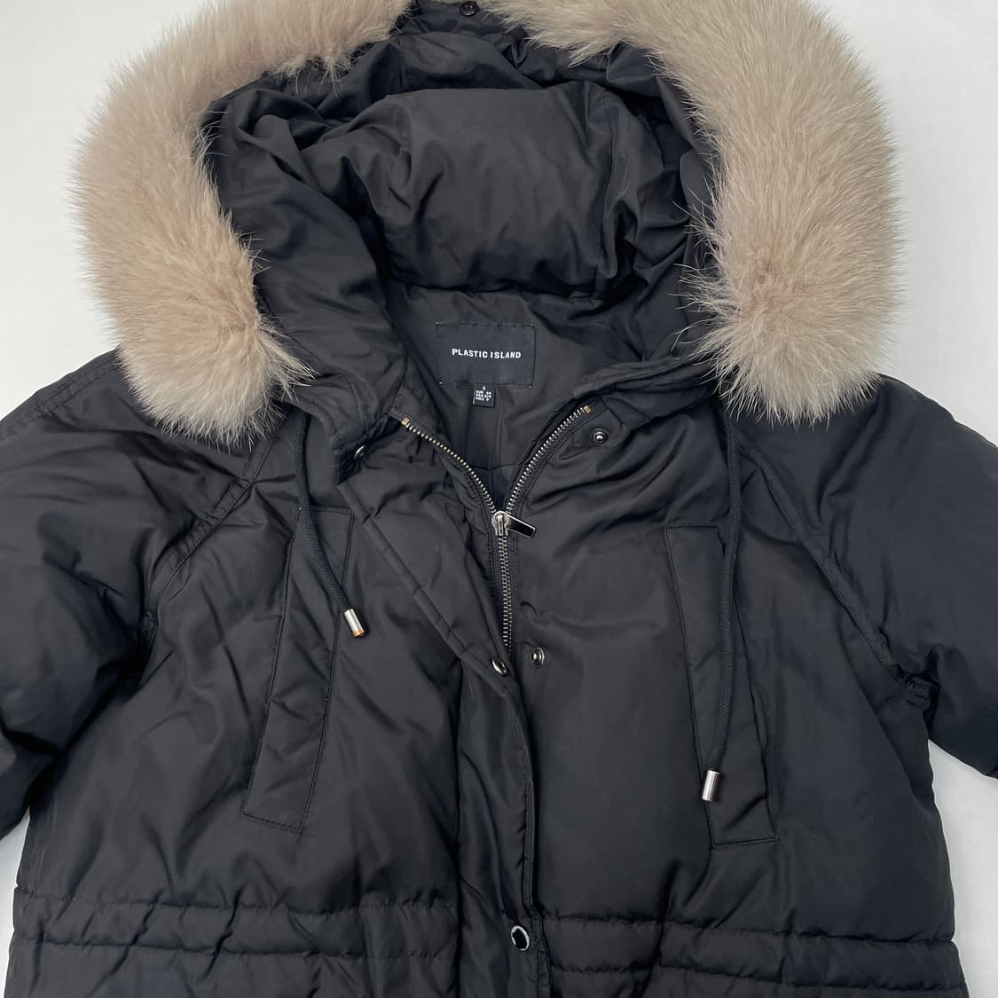 [중고] 플라스틱아일랜드 폭스퍼 후드 덕다운 롱패딩 S 상품이미지3