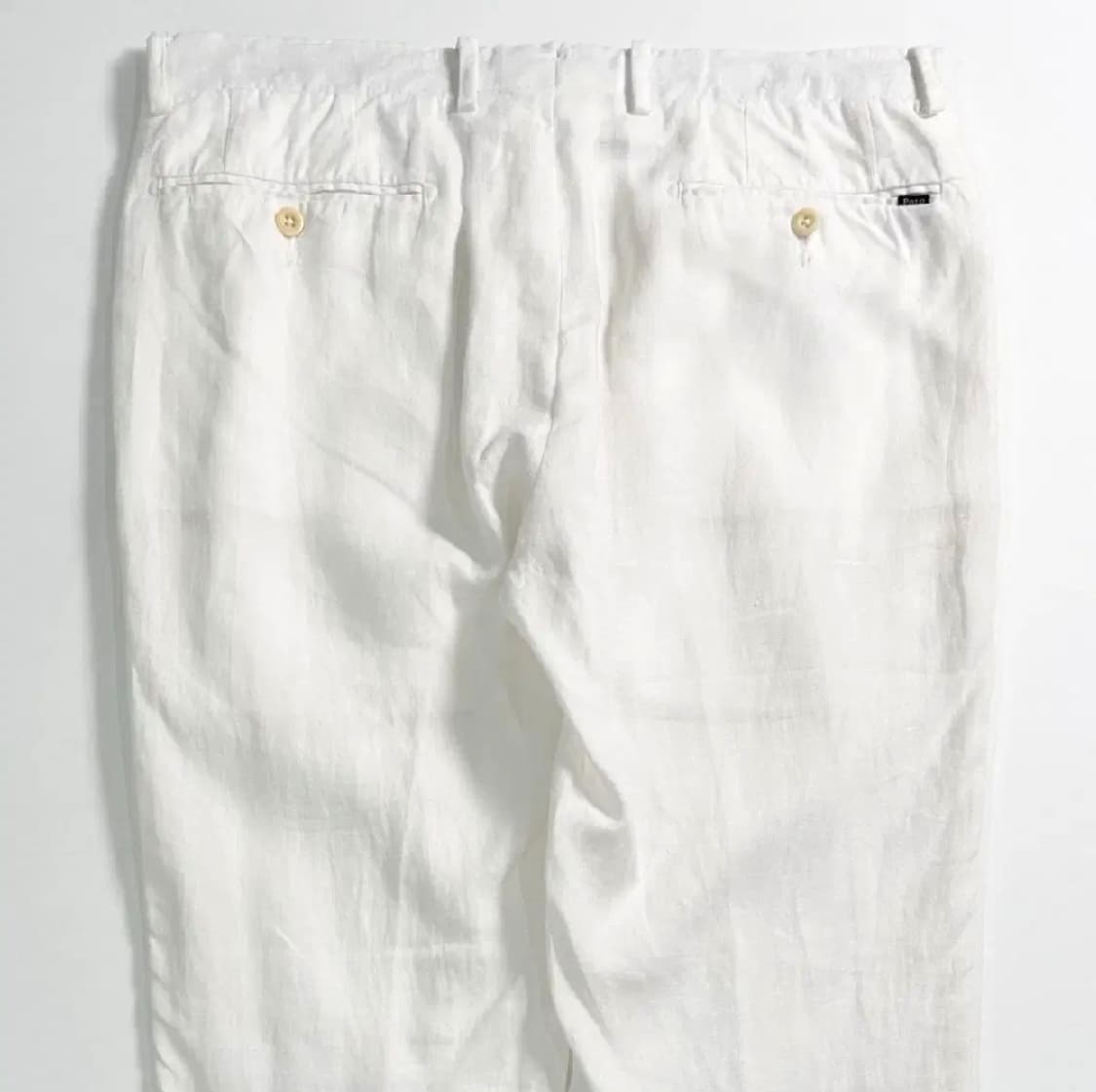 폴로 화이트 린넨 트라우저 팬츠 상품이미지1