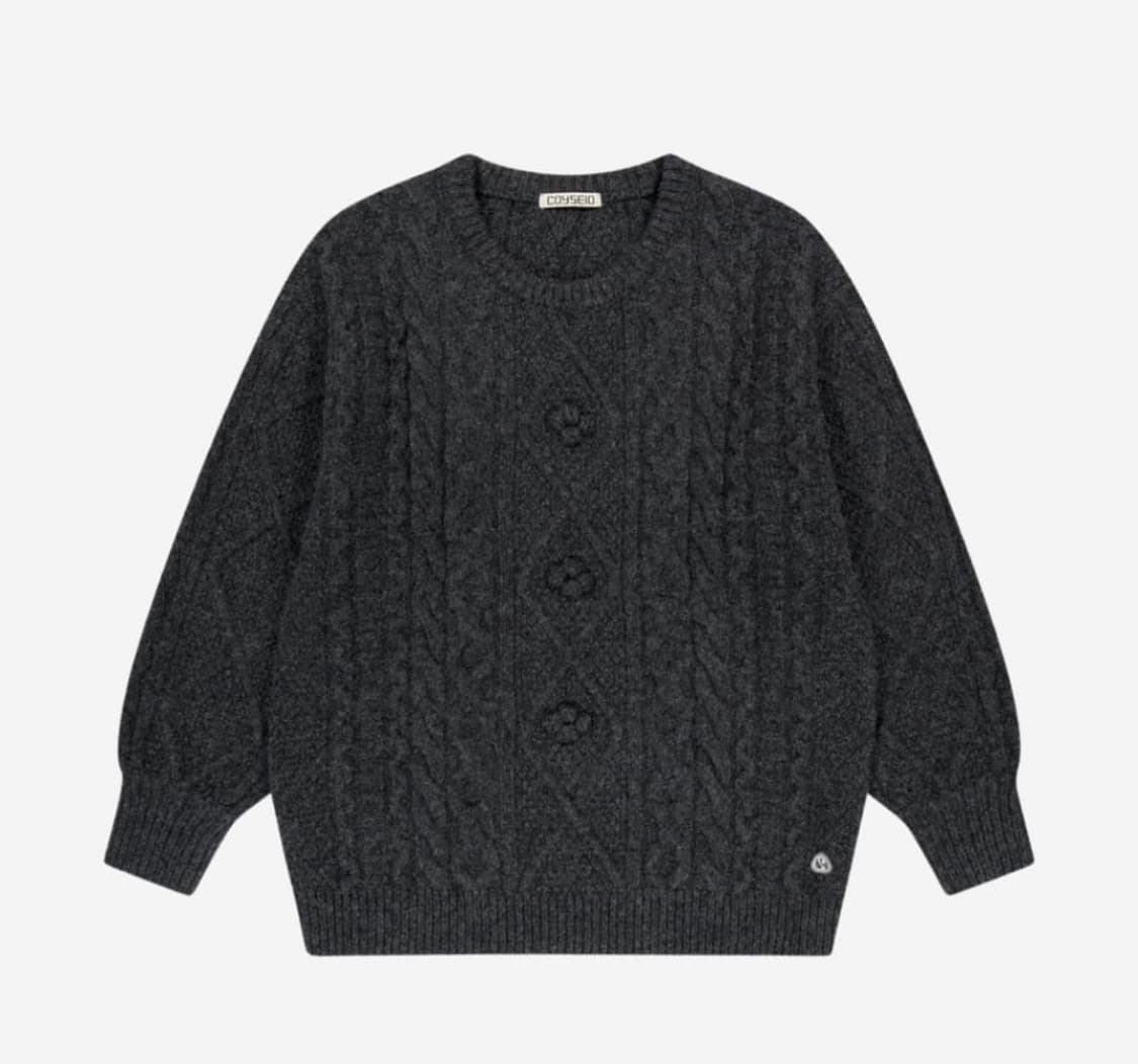 코이세이오 폼폼니트 차콜 상품이미지1