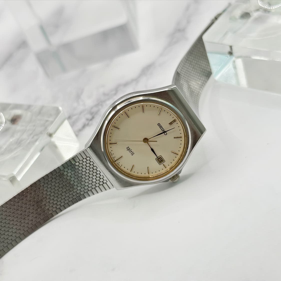80s90s 빈티지 세이코 스피릿 샴페인 골드 다이얼 워치 상품이미지3