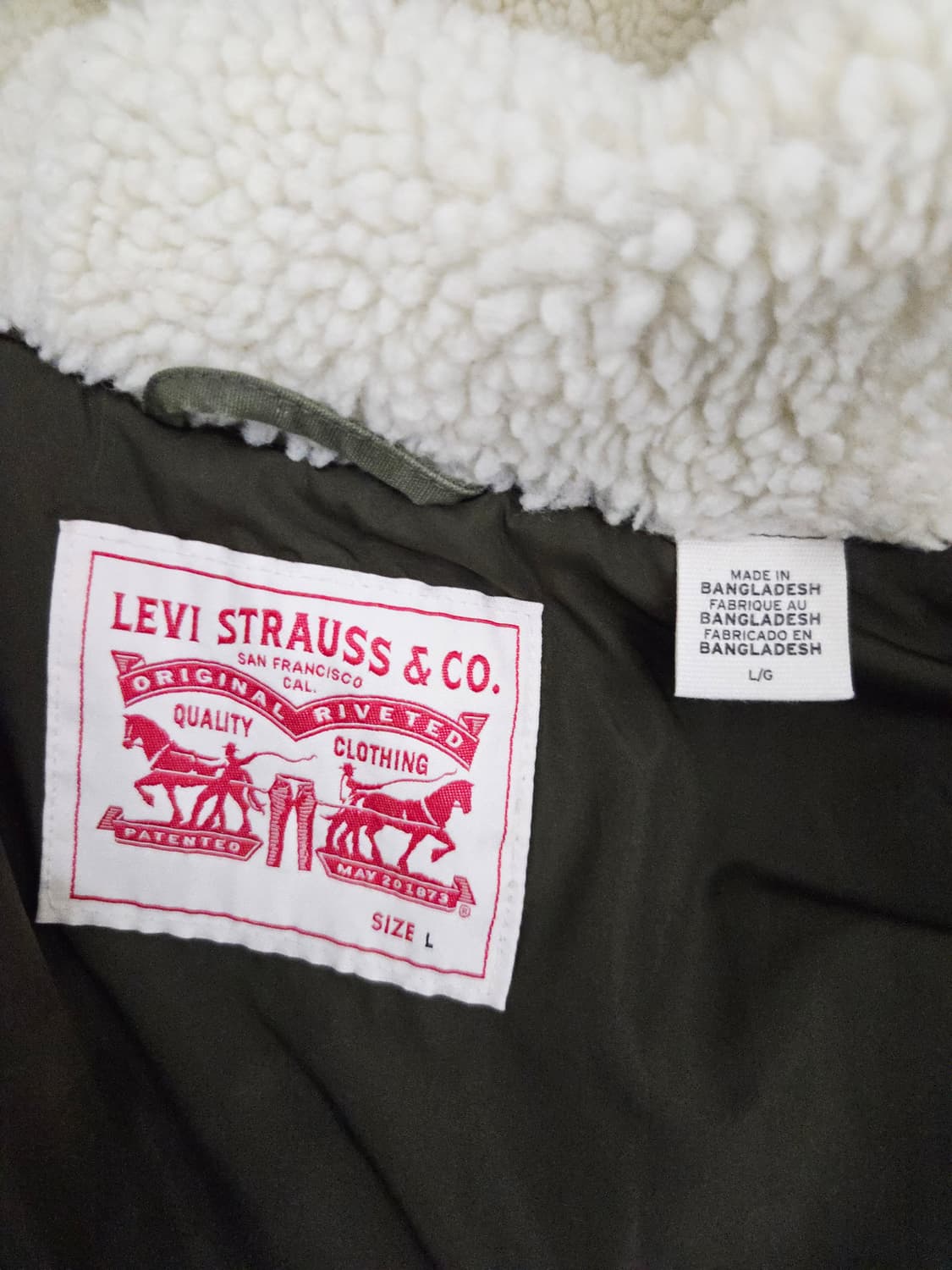 리바이스(Levi's) 써모어 패딩 파카 야상 자켓 카키 상품이미지7