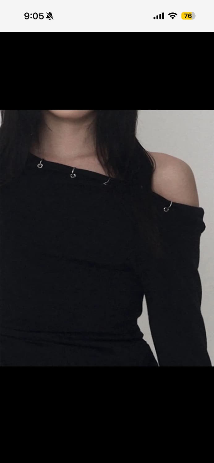 피어싱 드레이프 셋업 롱 슬리브 (블랙) 상품이미지2