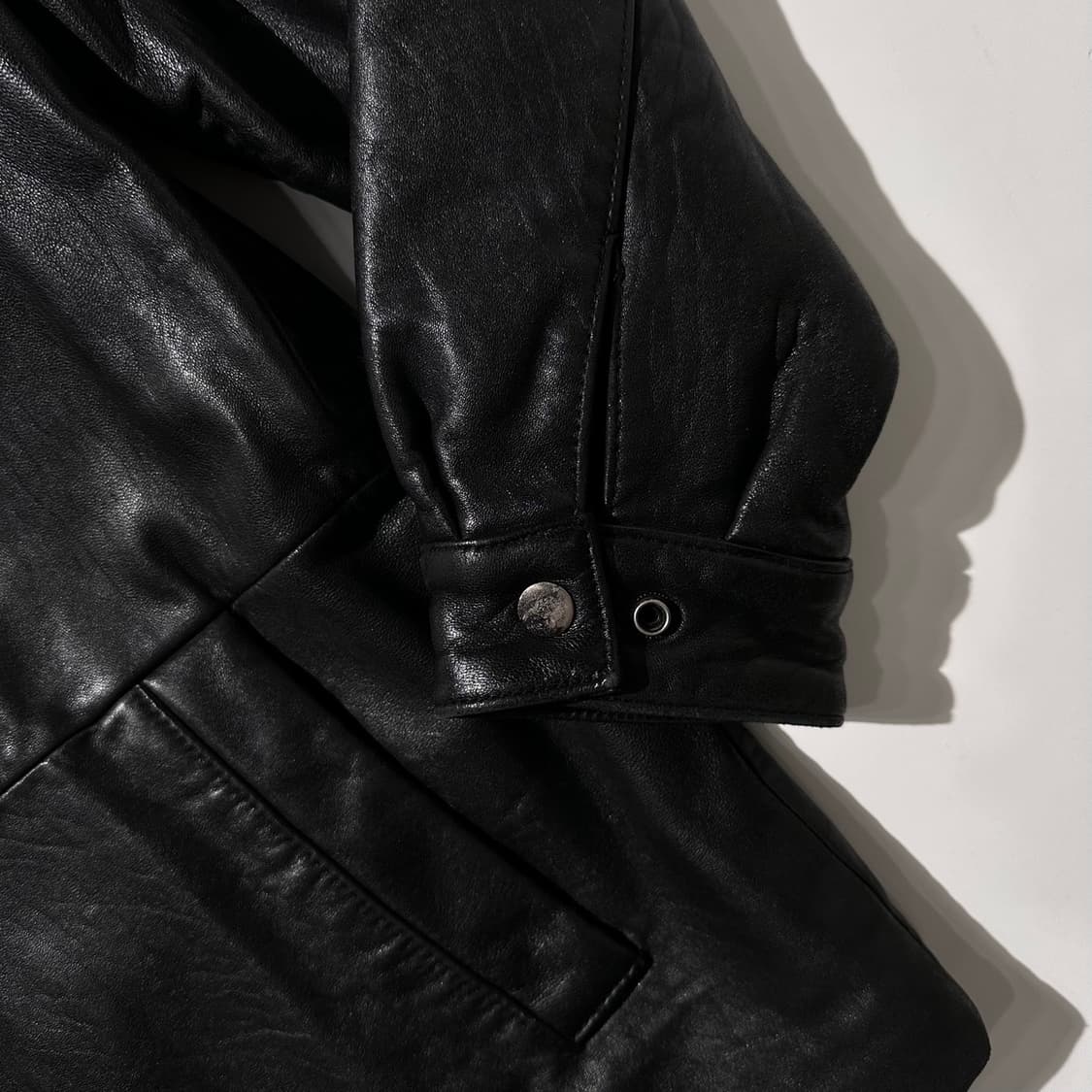 Kirkland 램스킨 싱글 레더 카코트 블랙 상품이미지5