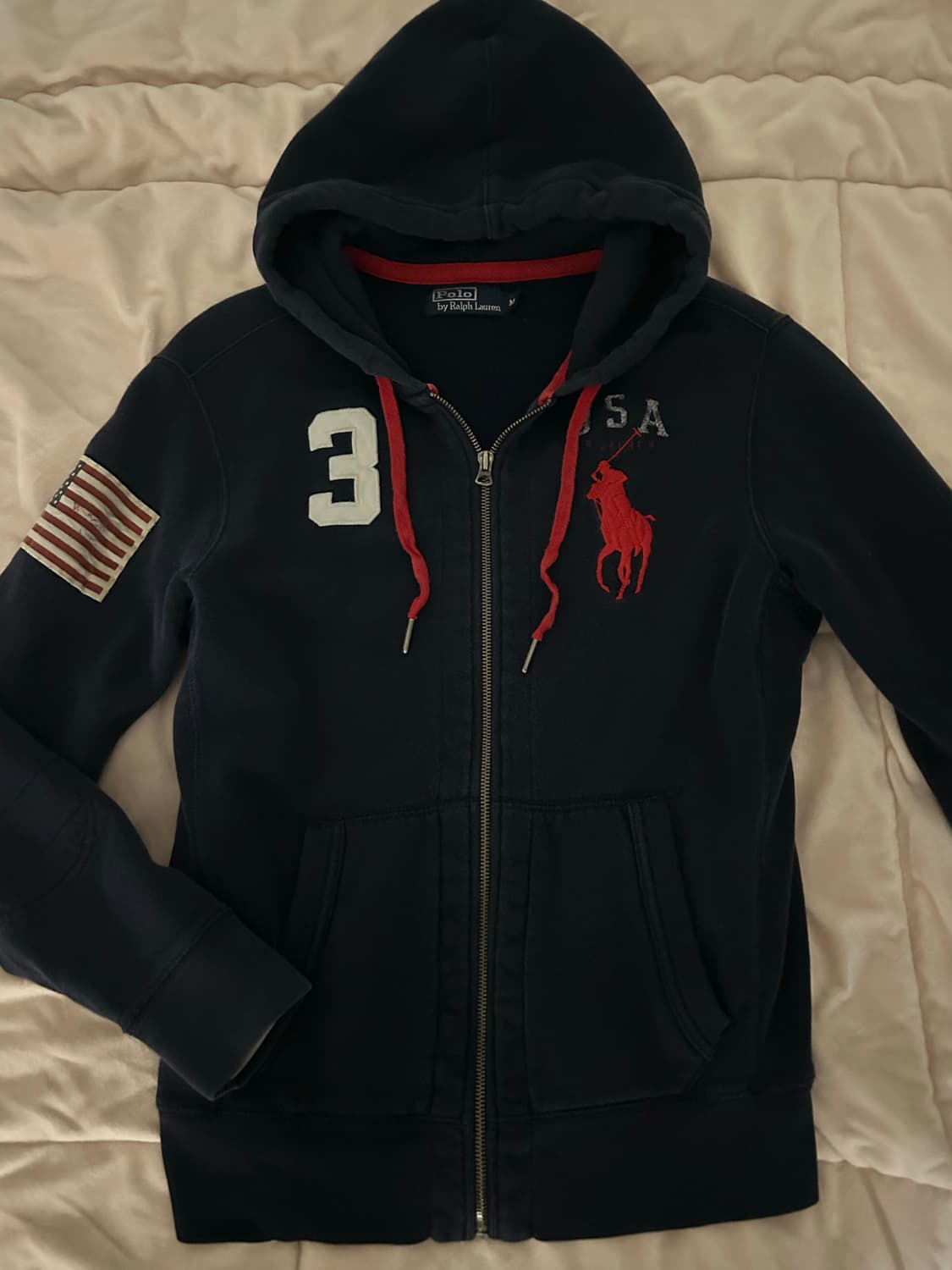폴로 빅포니 성조기 후드집업 네이비 상품이미지2