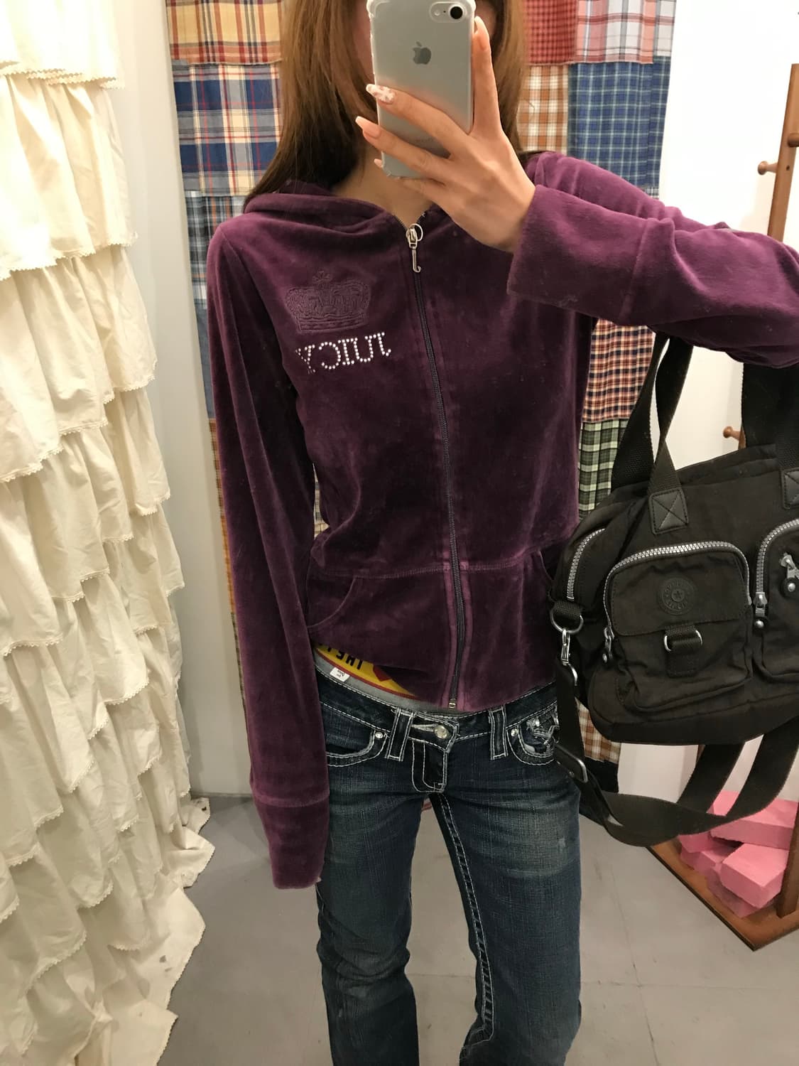 쥬시꾸띄르 포도 벨벳 후드집업 상품이미지1