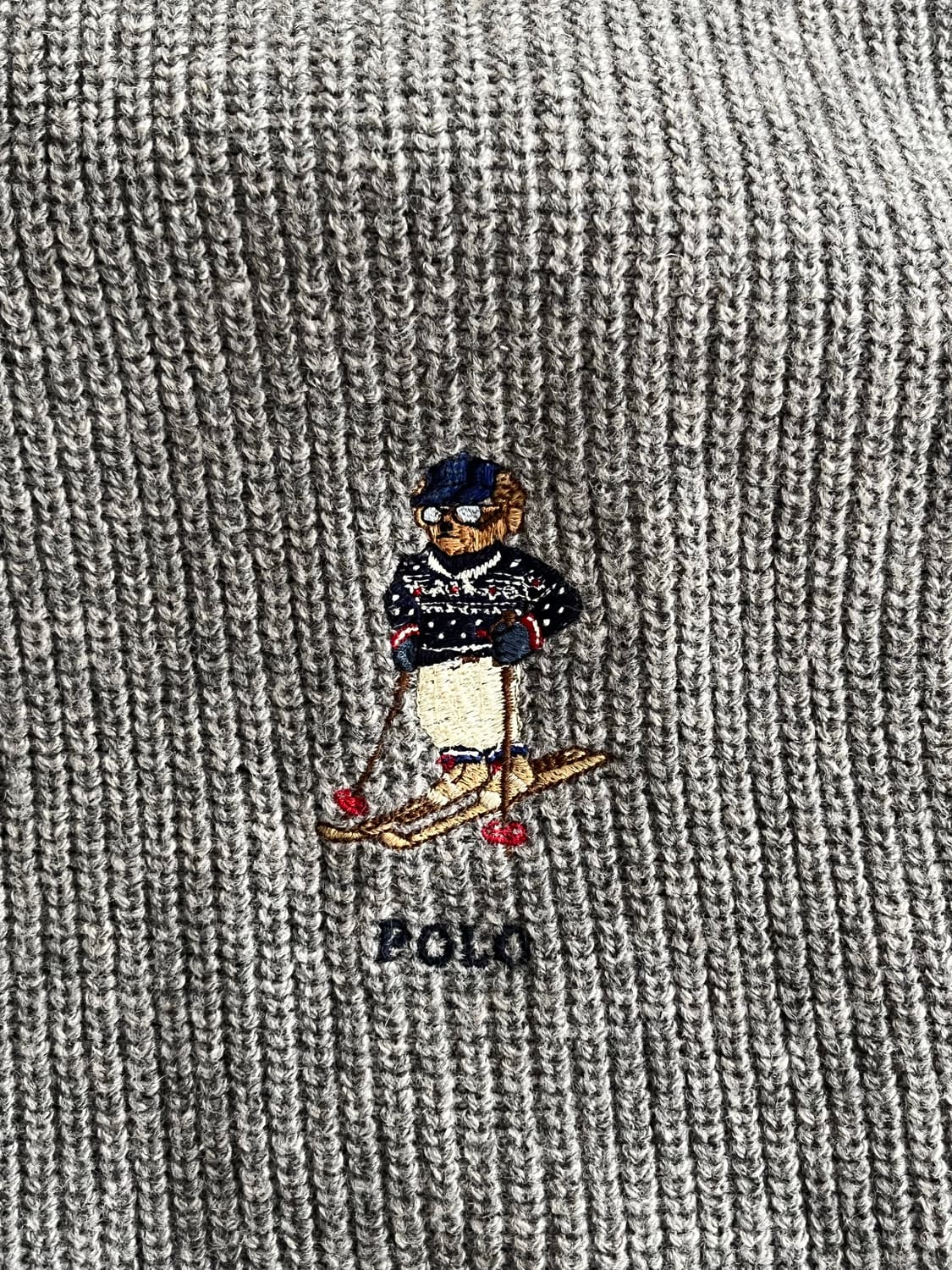 폴로 랄프로렌 폴로 베어 니트 머플러 그레이 상품이미지3