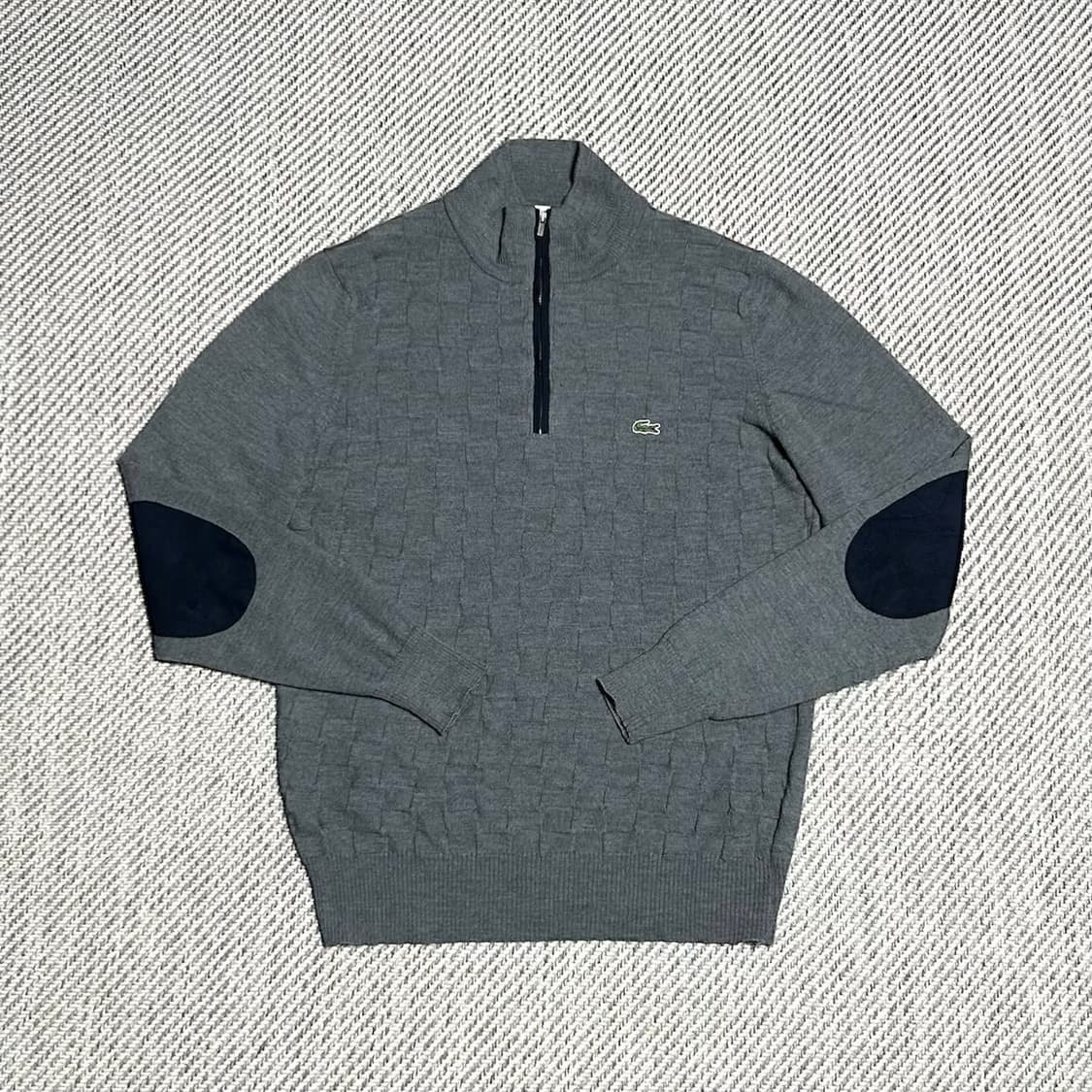 [M] Lacoste 라코스테 챠콜 반집업 니트 상품이미지1