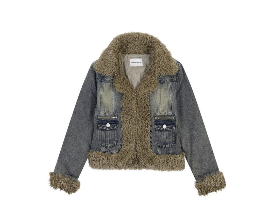 오디너리 홀리데이 시어링 데님자켓 deep blue 상품이미지1