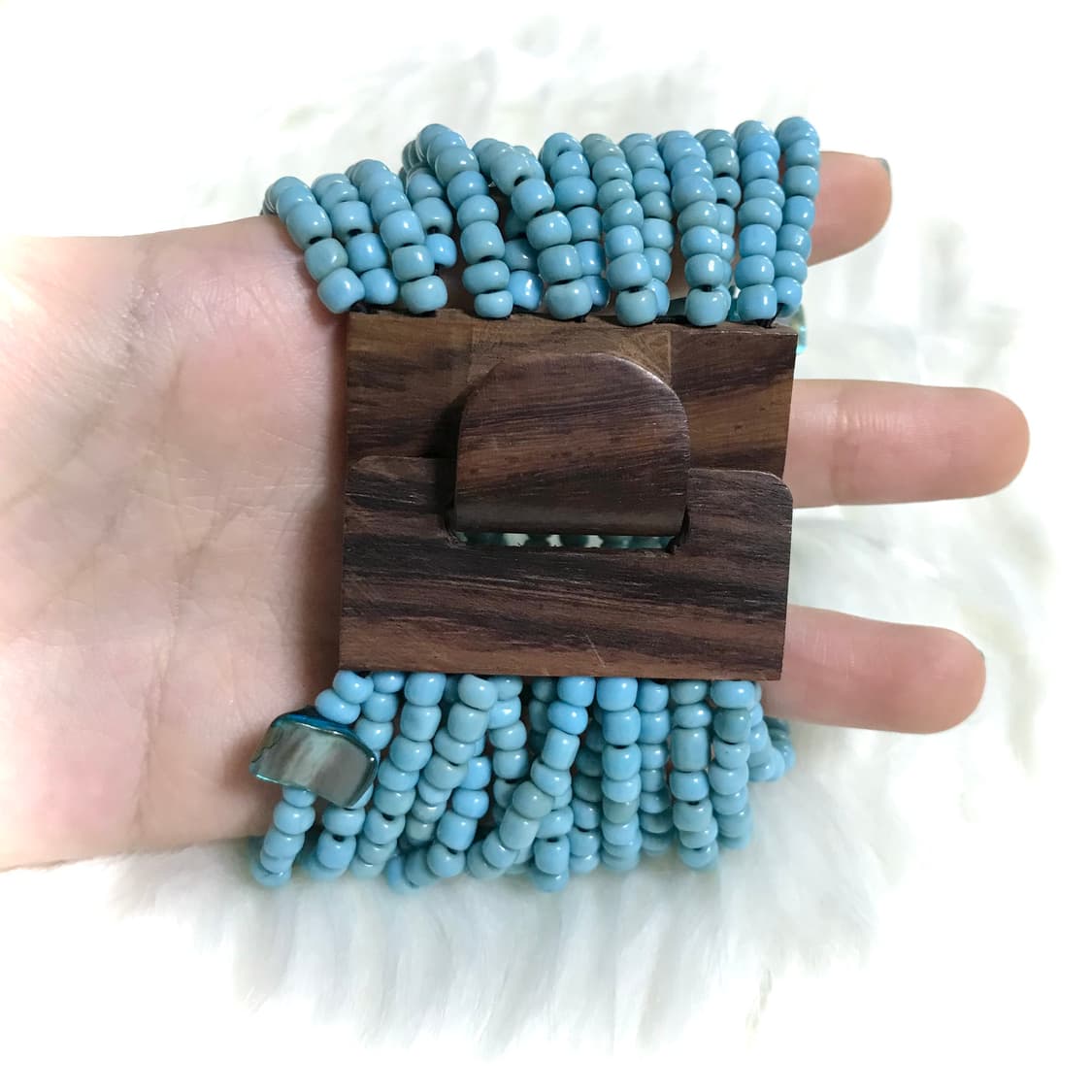 빈티지 민트 보헤미안 오리엔탈 우드 팔찌 상품이미지3