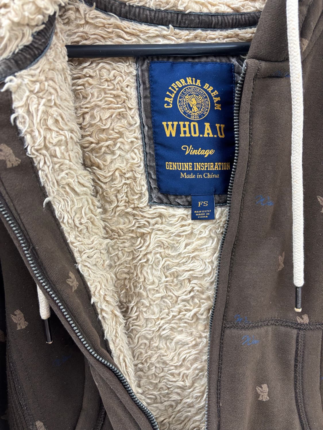 빈티지 브라운 기모 후드 집업 상품이미지9