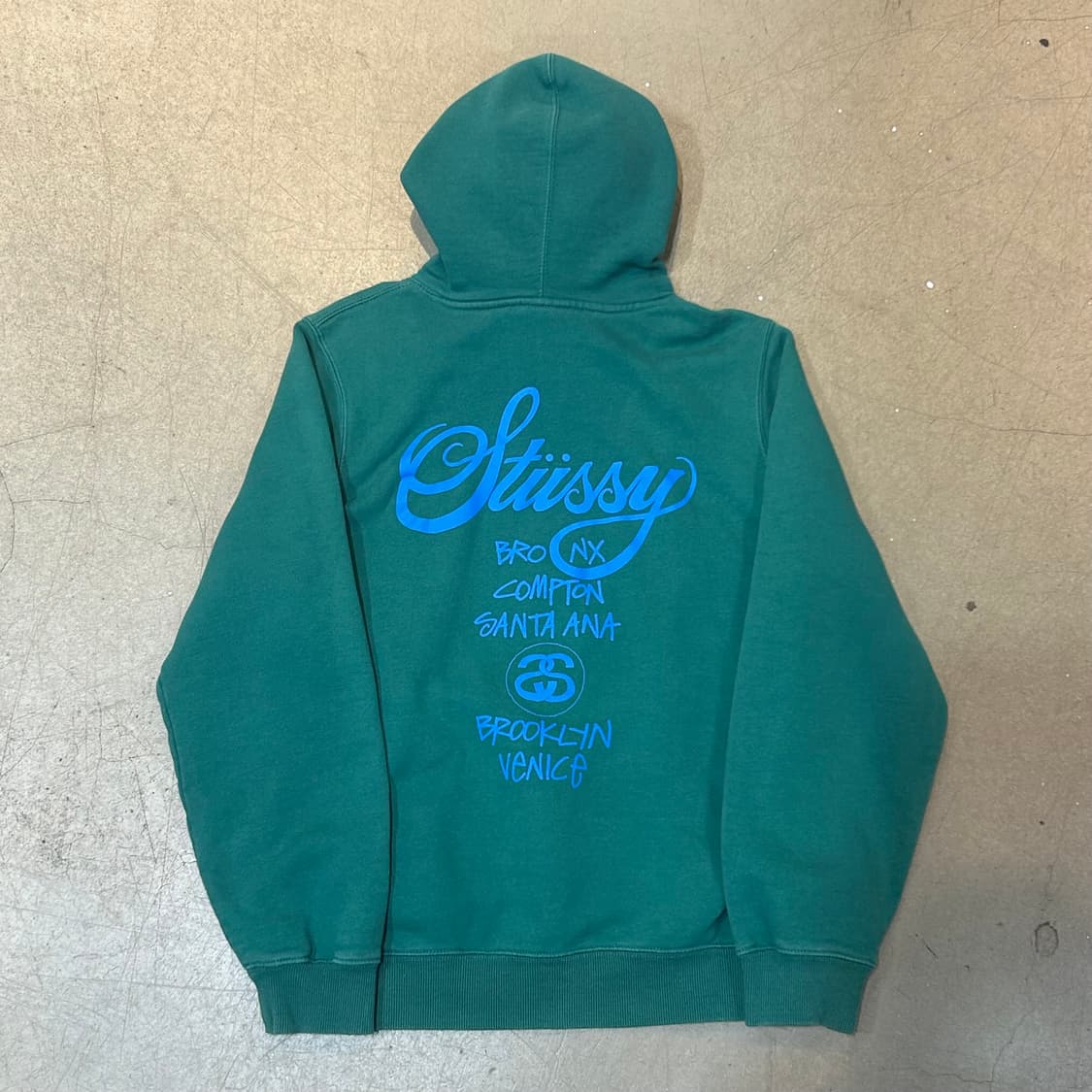 S 스투시 그린 후드티 상품이미지2