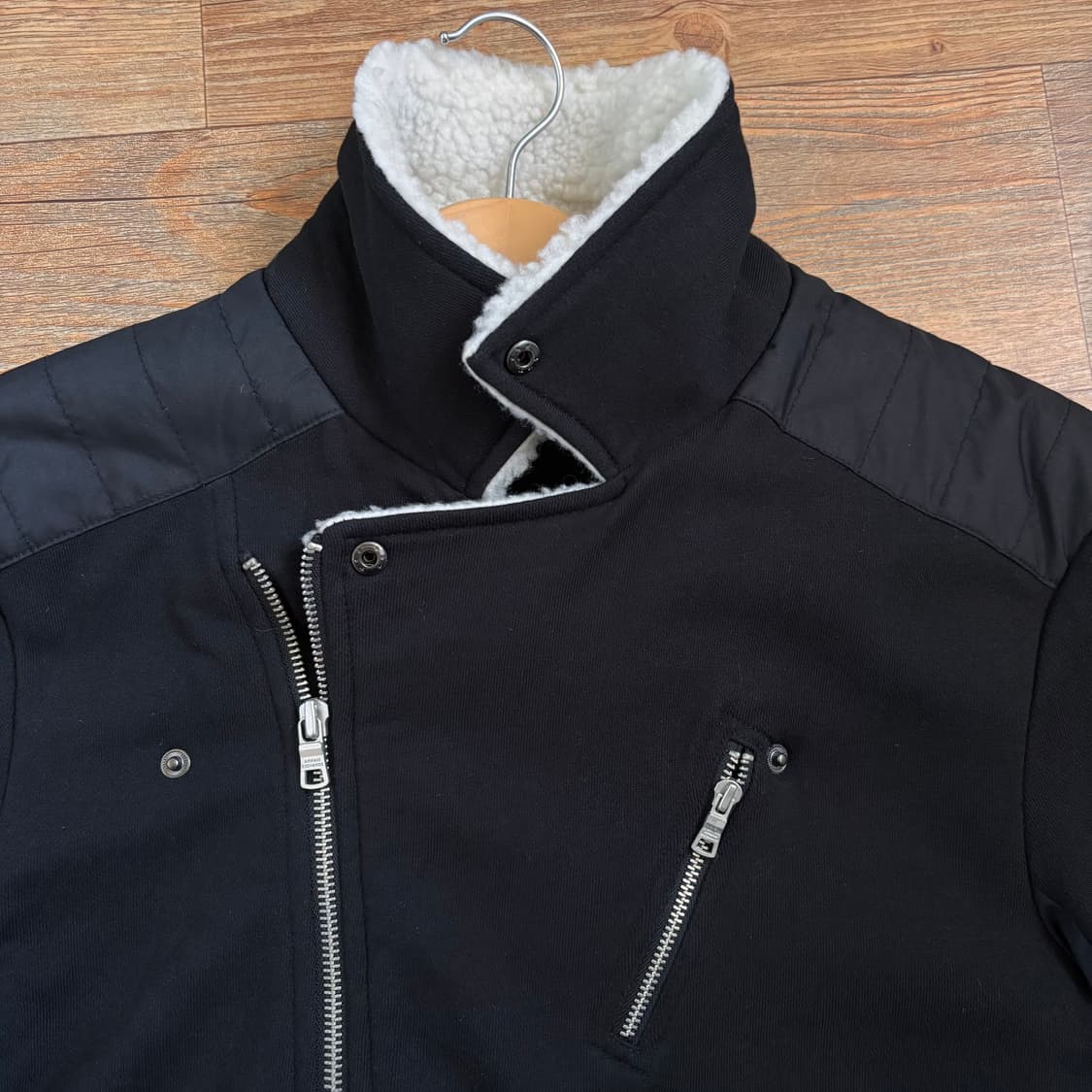 AX 알마니 익스체인지 슬림 95 M 블랙 투톤 라이더 자켓 바이커  상품이미지3