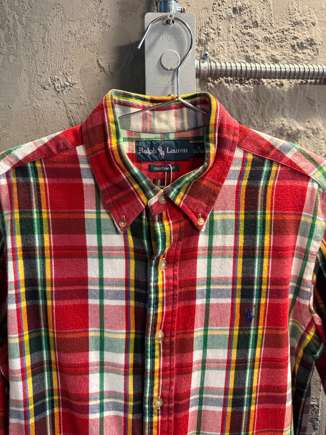 폴로 랄프로렌 POLO 커스텀핏 타탄 체크 셔츠 레드 M 상품이미지4