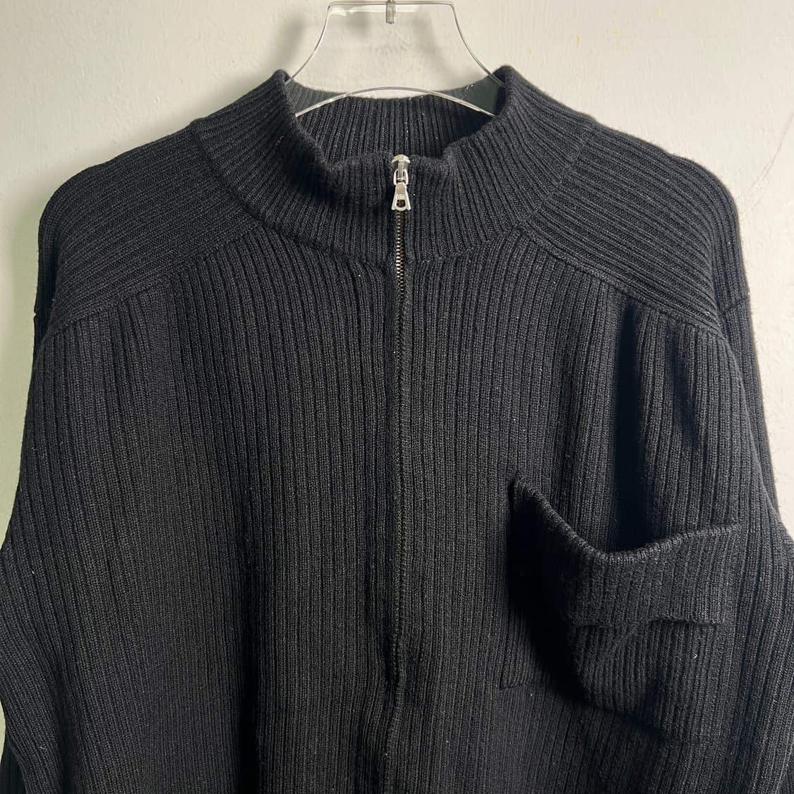 Des pres 블랙 울 니트 집업 상품이미지4