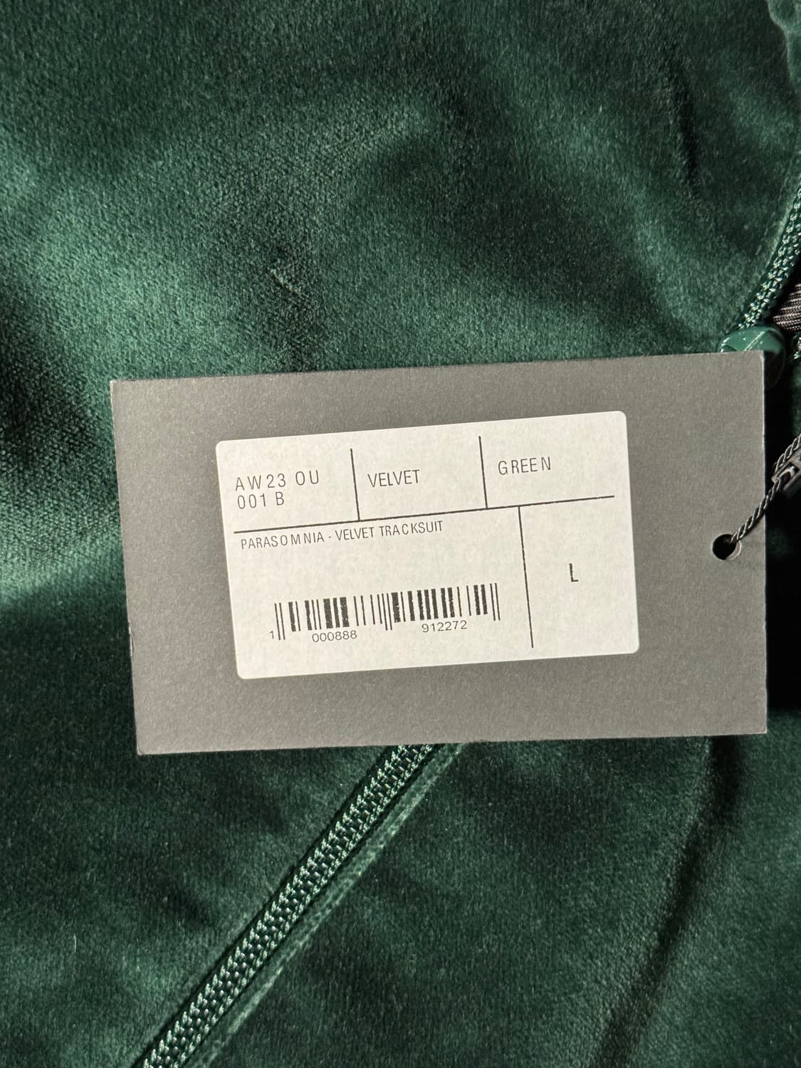 에곤랩 벨벳 집업 그린 L 상품이미지9