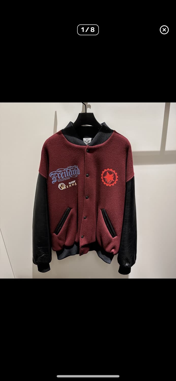 베트멍 레더트림 바시티자켓 상품이미지2