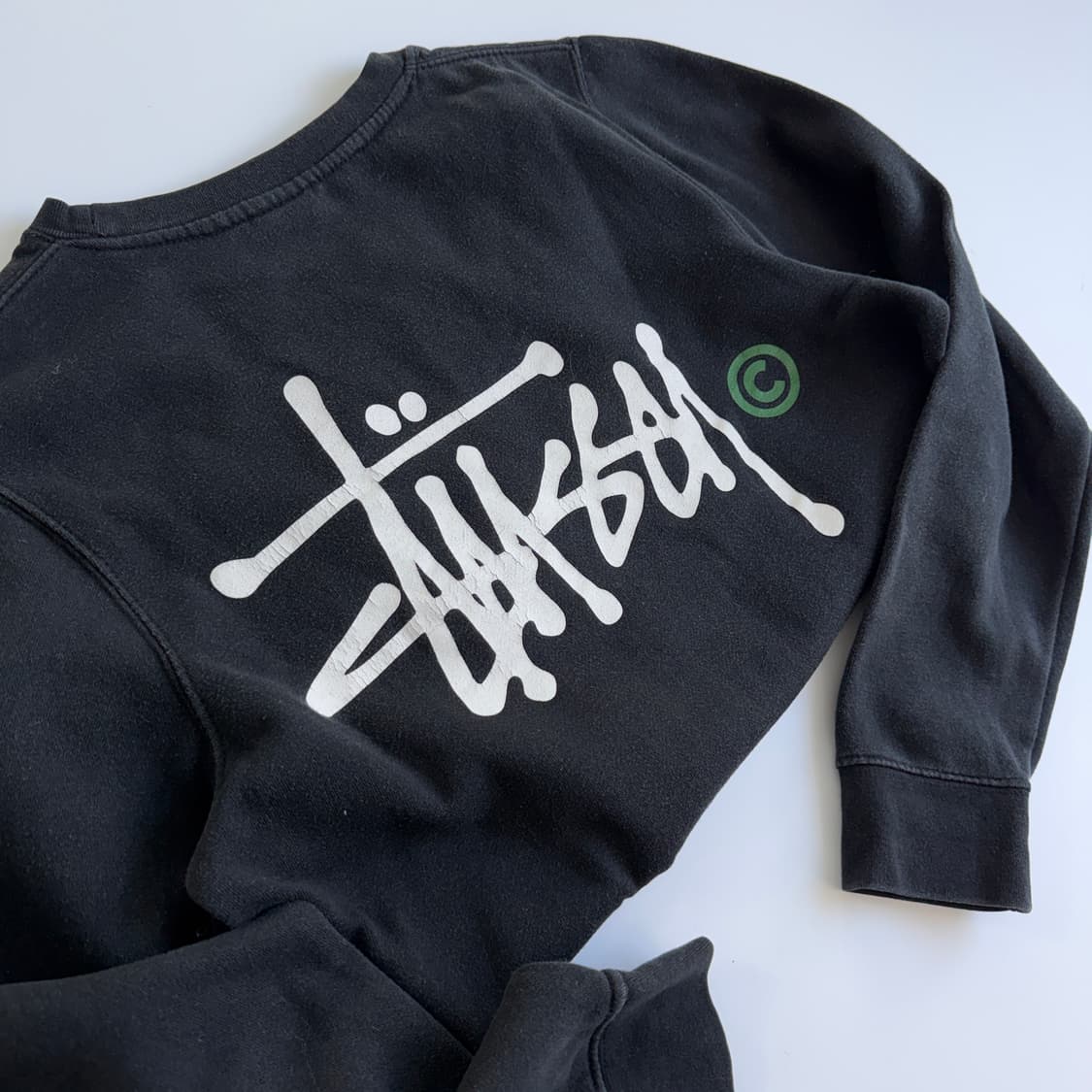 Stussy  스투시 베이직 빅스탁 로고 블랙 맨투맨  상품이미지3