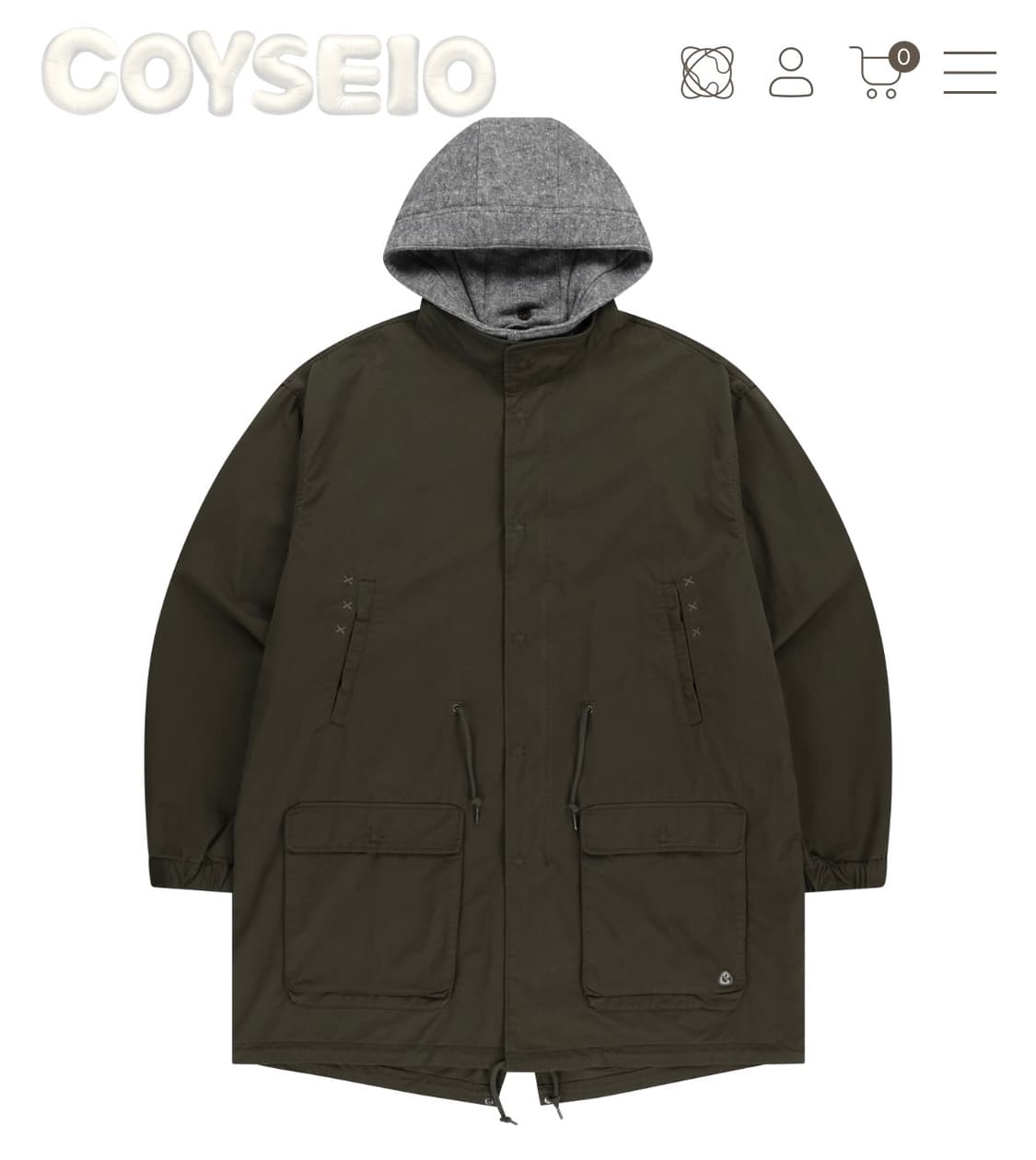코이세이오 워시드 밀리터리 자켓 머드카키 야상 상품이미지1