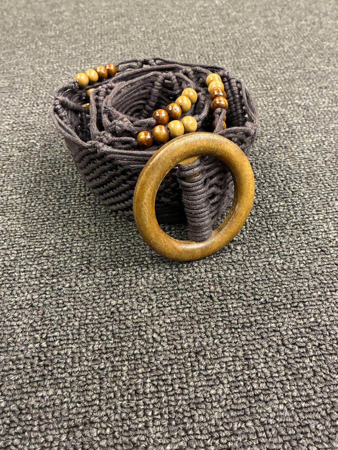 Japanese vintage Mori 보헤미안 비즈 디테일 갈색 벨트 상품이미지4