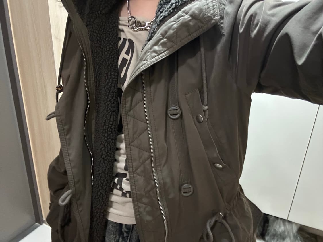 빈티지 퍼 야상 롱 자켓 y2k 모리 상품이미지2