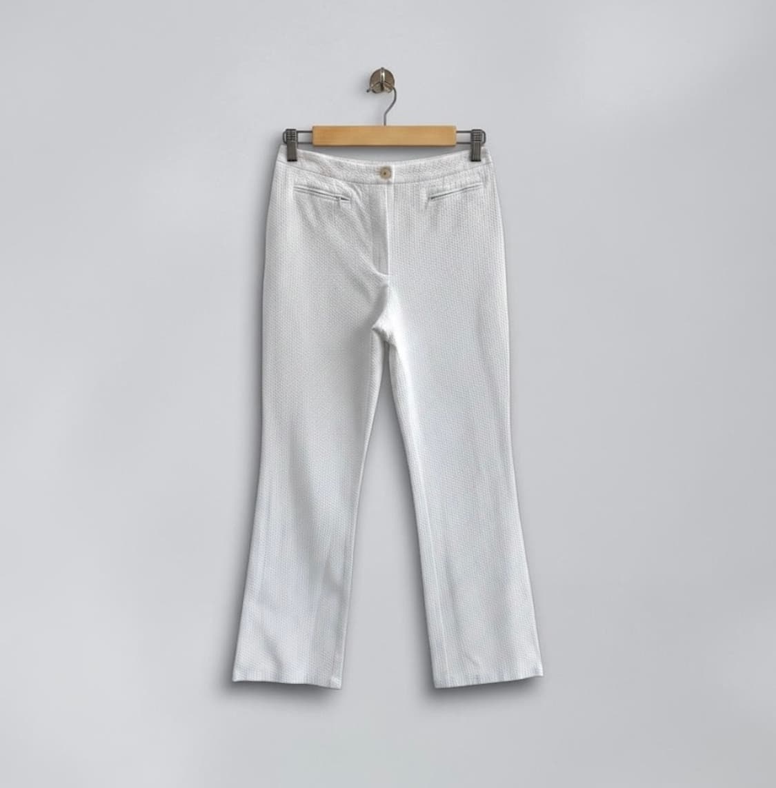 .36/ 샤넬 02AW 화이트 엠보싱 코튼 팬츠 상품이미지1