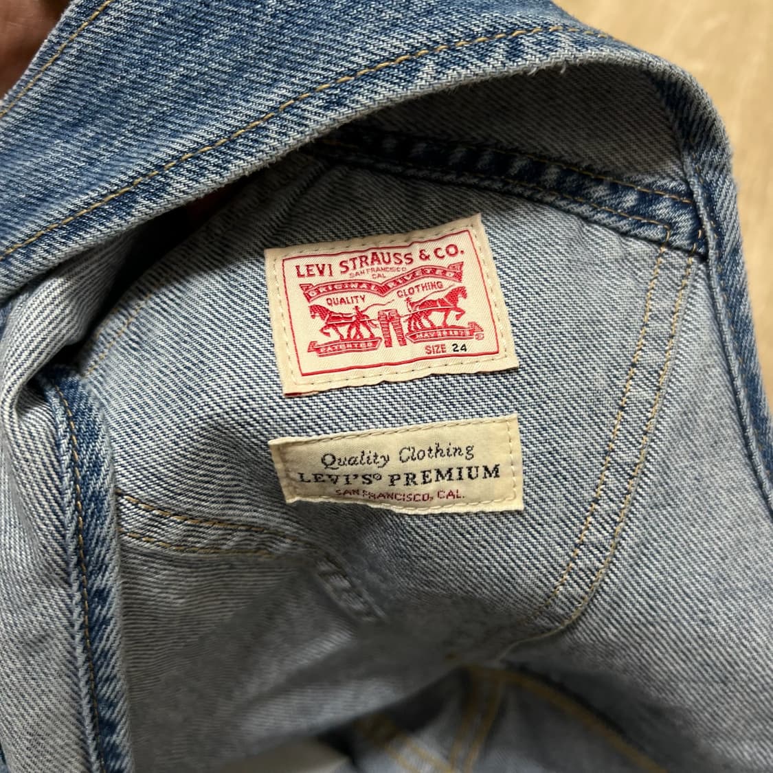 리바이스 여성 프리미엄 데님 오버롤 멜빵바지 W24 상품이미지4