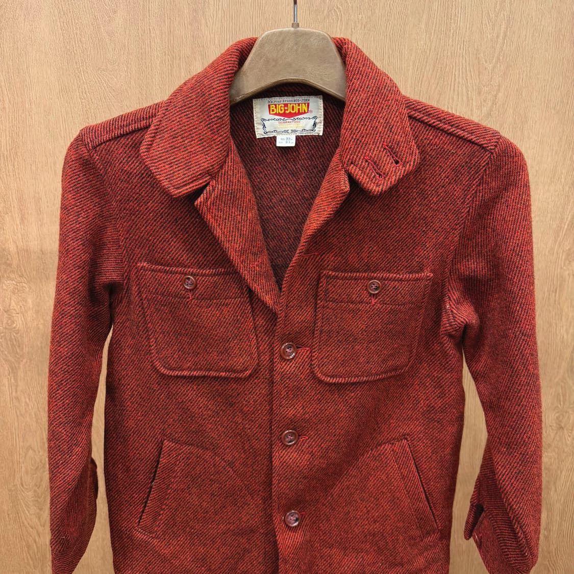 빅 존 울 워크 자켓 트윌 조직감 플랩 포켓 디테일 레귤러핏 레드 상품이미지4