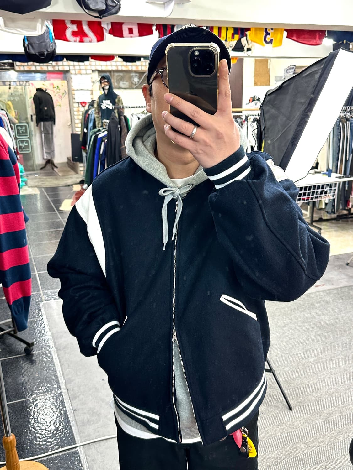 레테르코모 빅 어워드 스타디움 울 바시티 자켓 블랙 XL 상품이미지8