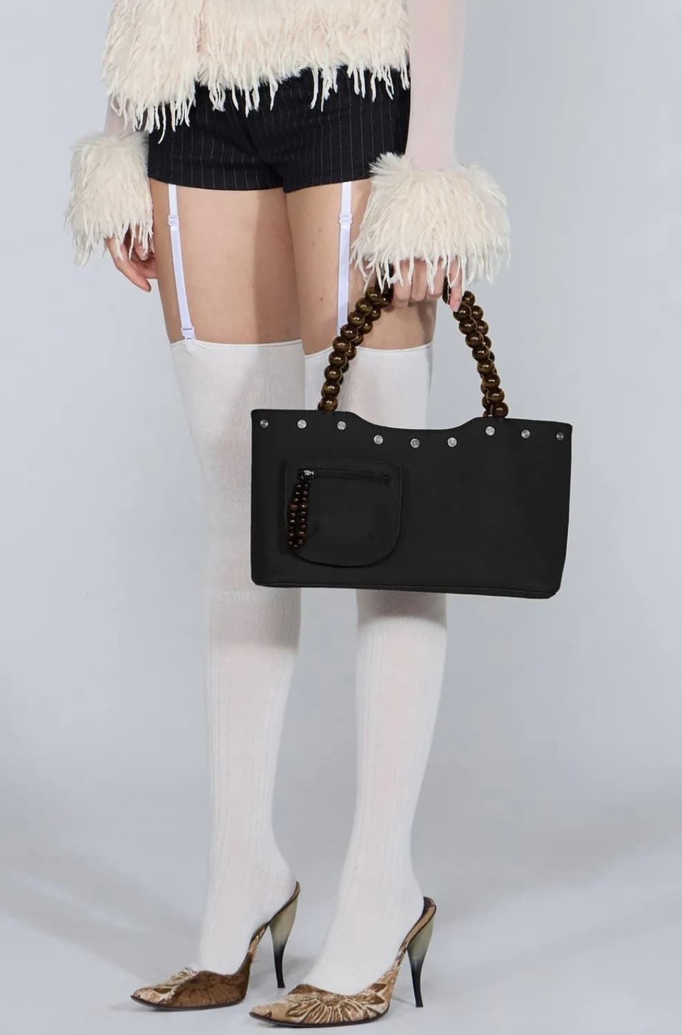 Zen Wood Beads Bag Black 상품이미지1
