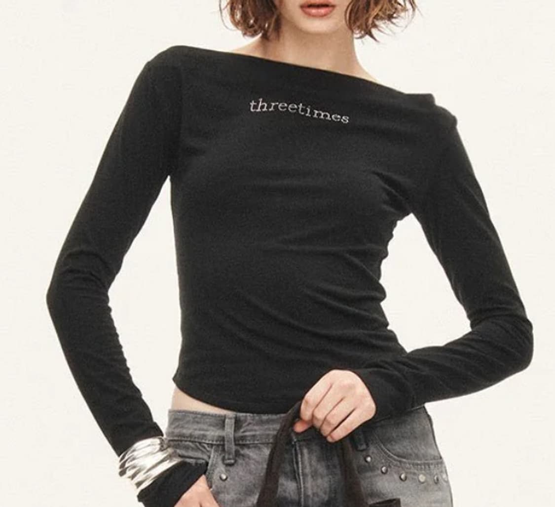 쓰리타임즈 블러쉬 티 블러시 블랙 blush tee threetimes 상품이미지1