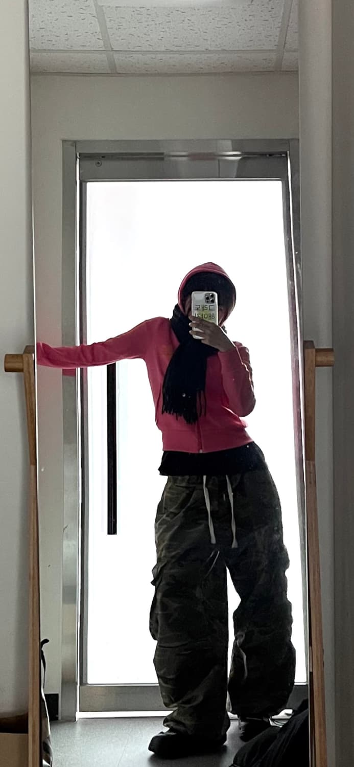 아디다스 핑크 후드집업 슬림핏 상품이미지3