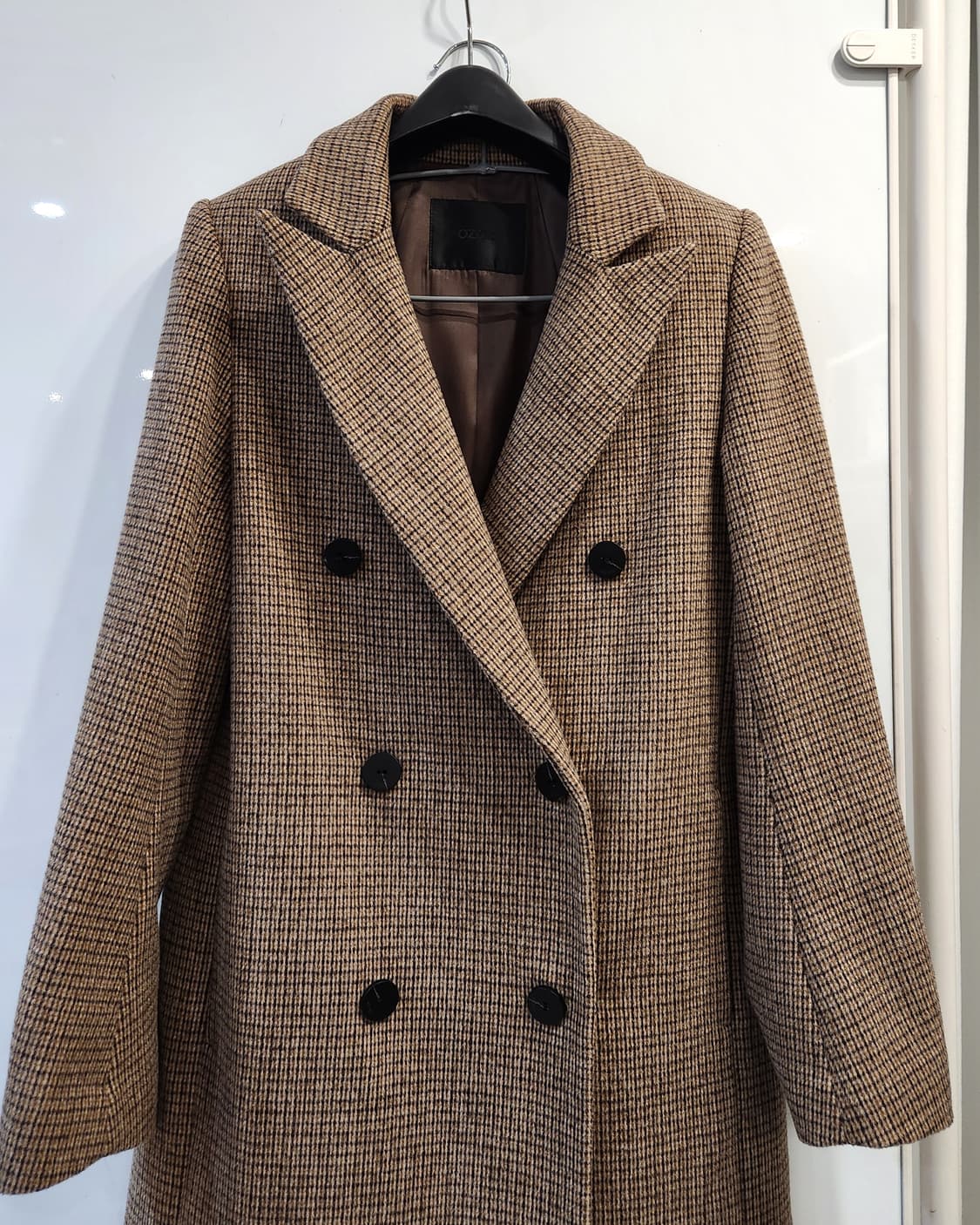 OZOC 더블버튼체크울코트 상품이미지1