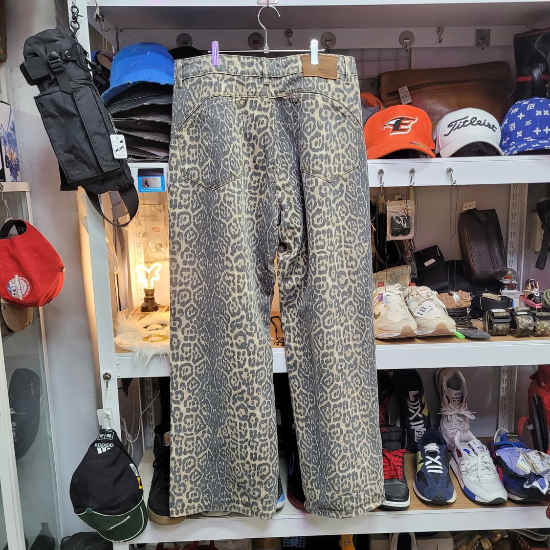 JHL Jeans 레오파드 패턴 와이드 데님 팬츠 상품이미지2