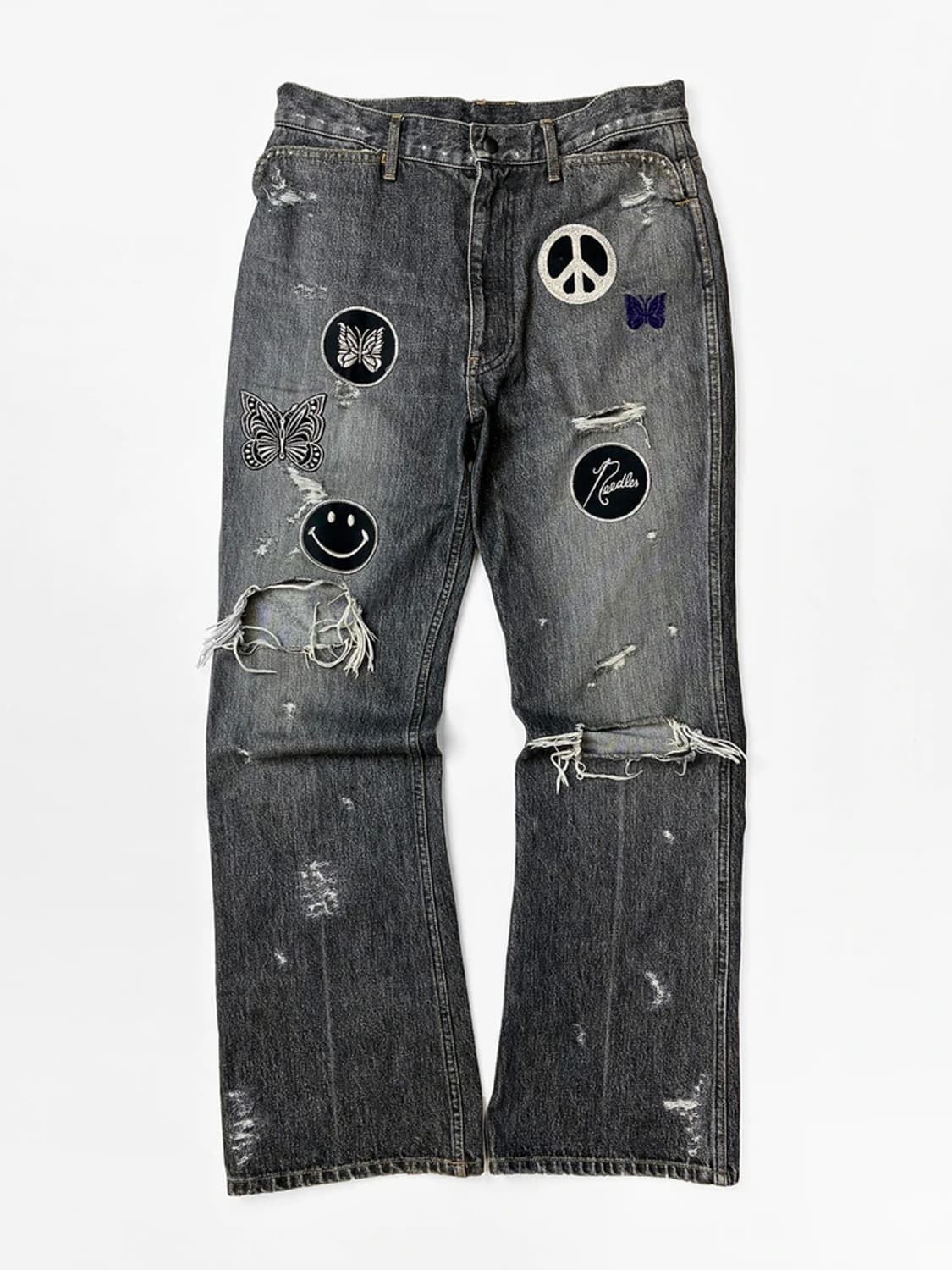 니들스 버터플라이 패치 부츠컷 데님 팬츠 PN5665    상품이미지1