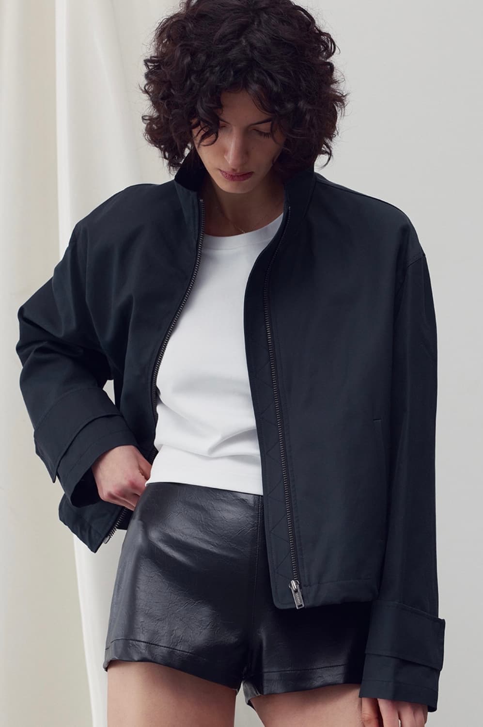 RE RHEE) COTTON BLOUSON JACKET (Navy) 상품이미지2