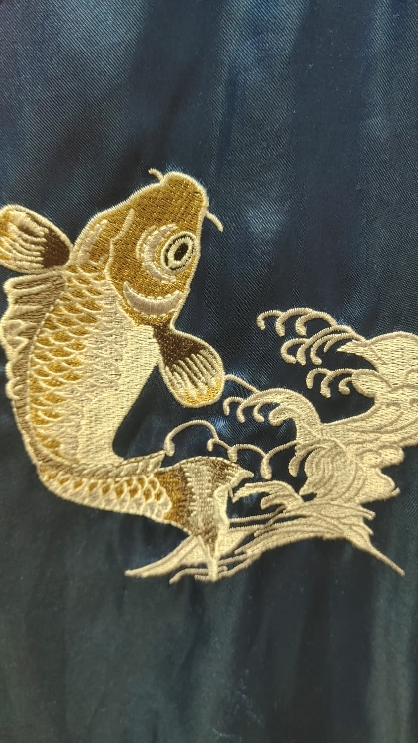 일본 빈티지 백룡 스카쟌 상품이미지5