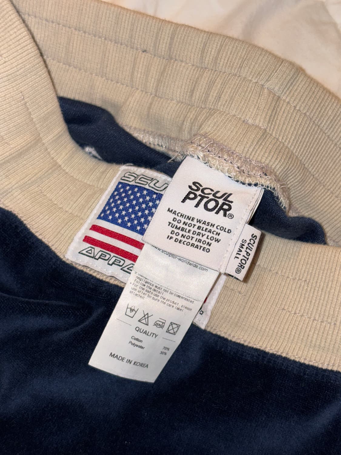 스컬프터 벨벳 후드집업/스커트 셋업 네이비 상품이미지6