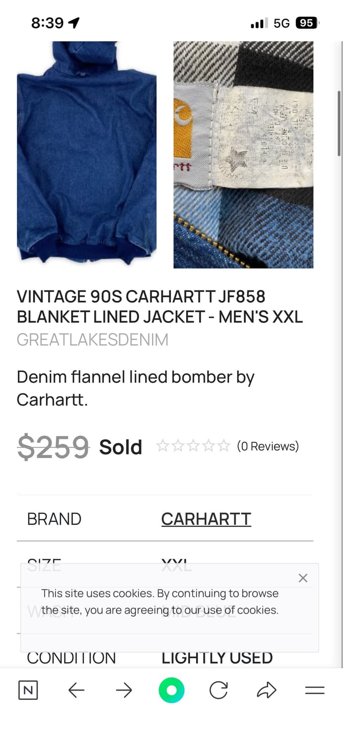 빈티지 칼하트 데님 액티브 자켓 JF858 상품이미지3