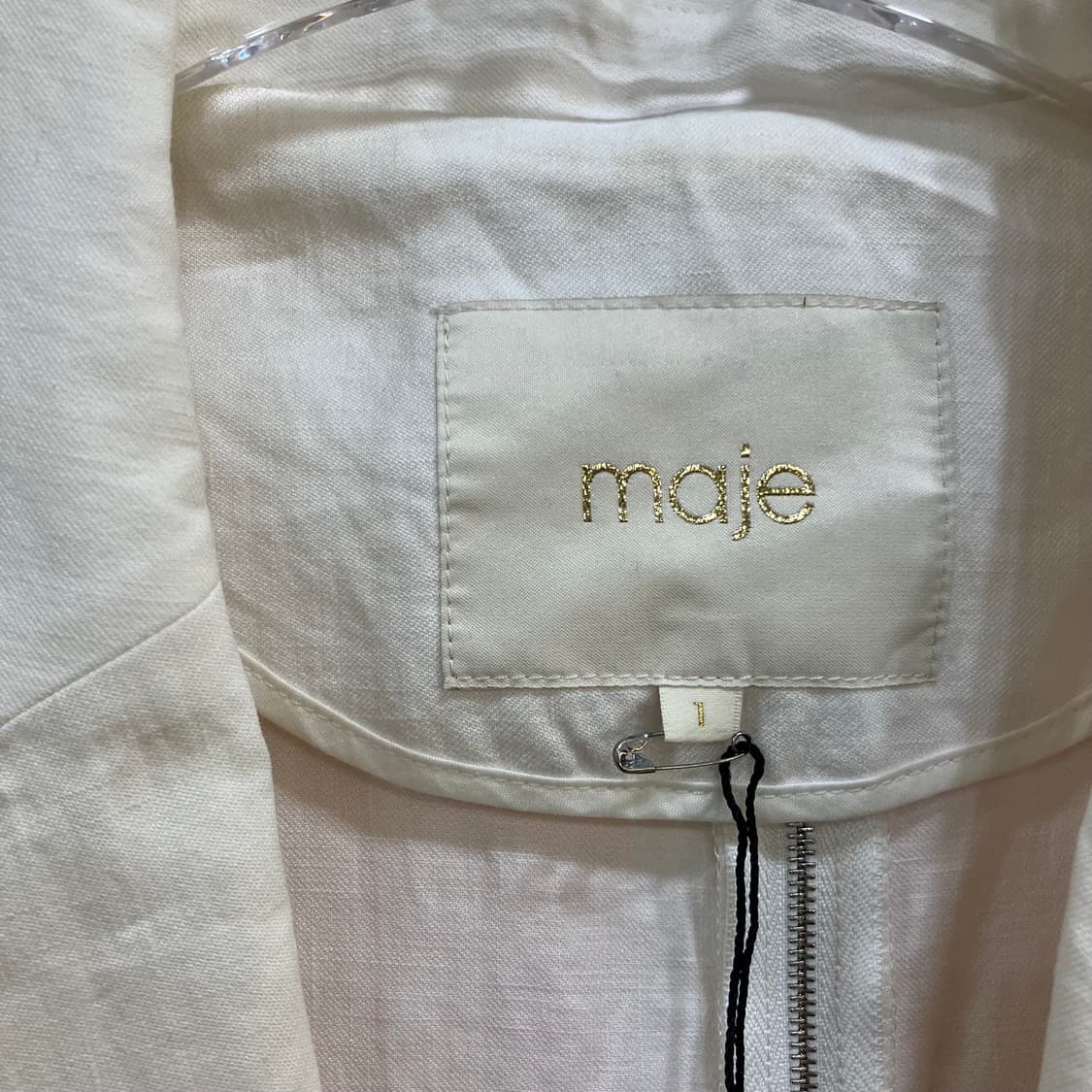 마쥬 화이트 지퍼 마 싱글 블레이저  상품이미지2