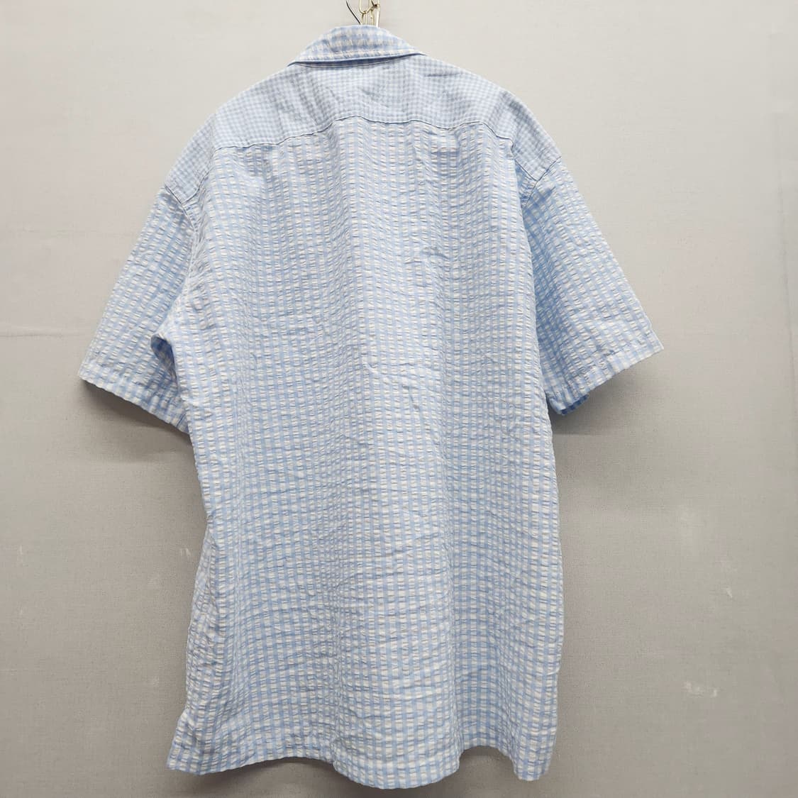 유니클로xJW앤더슨 시어서커 깅엄체크 반팔셔츠 M(L)남여공용 상품이미지5