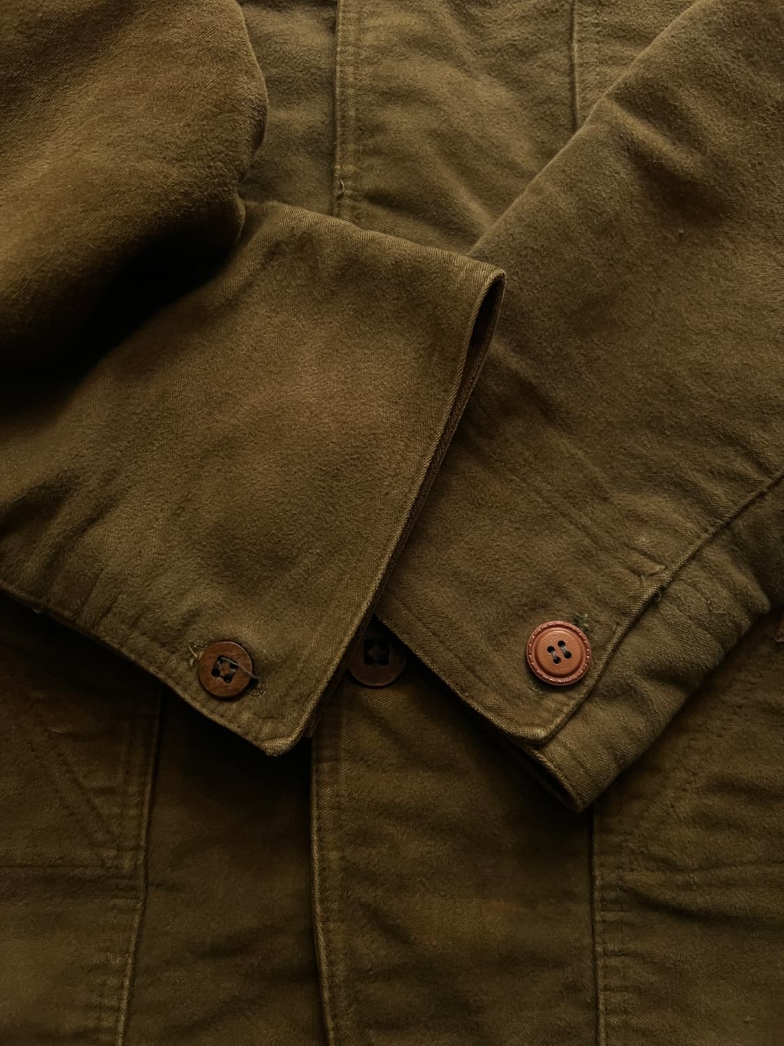 [XL]6~70's 유로 빈티지 체크 라이닝 브라운 섀미 헌팅 자켓 상품이미지6