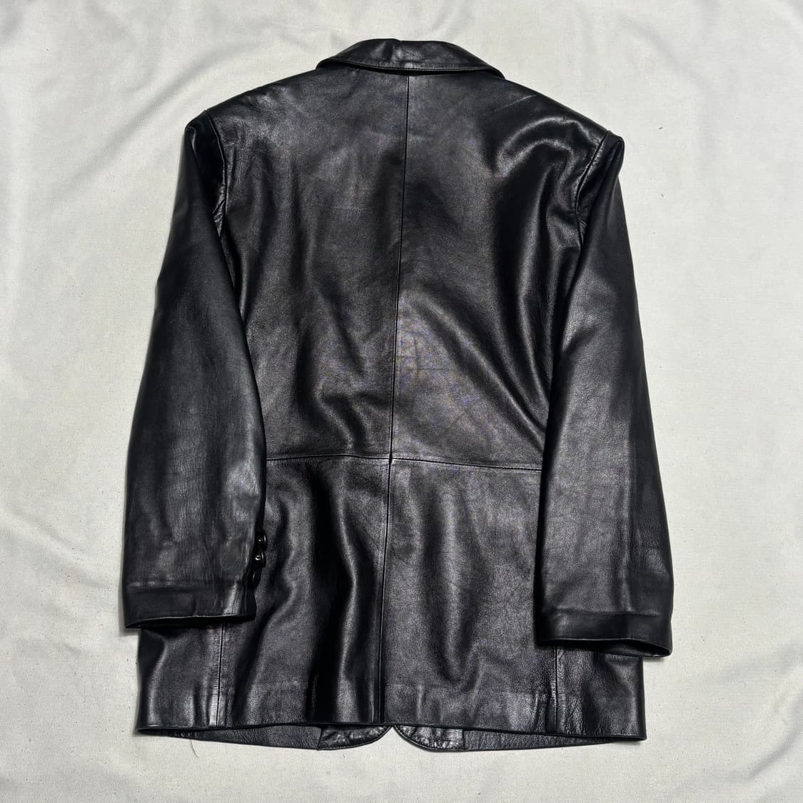 100 빈티지 블랙 가죽 블레이져 상품이미지3