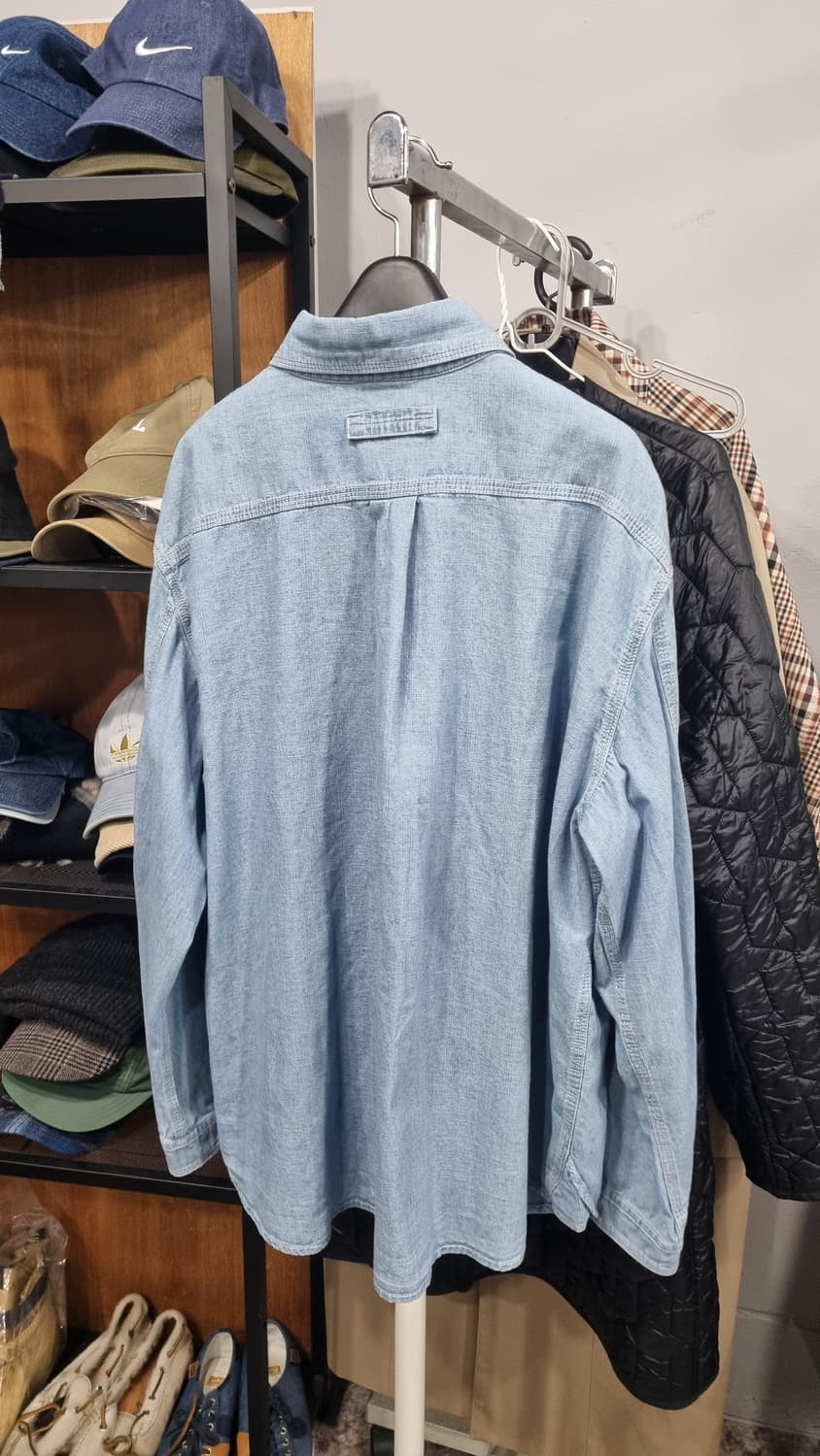 에스피오나지)) 샴브레이 오버핏 셔츠 L(105추천) 상태좋아요 상품이미지3