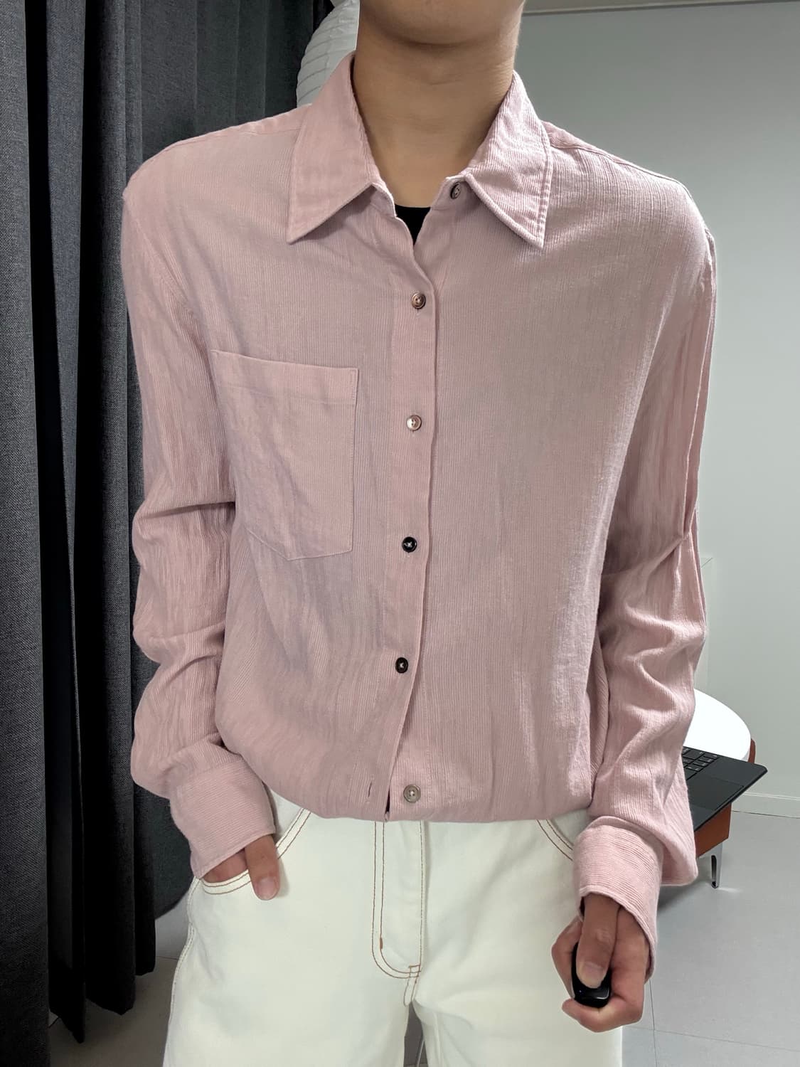 LMOOD Howl Shirt하울 셔츠 44사이즈 Dry Rose 상품이미지6