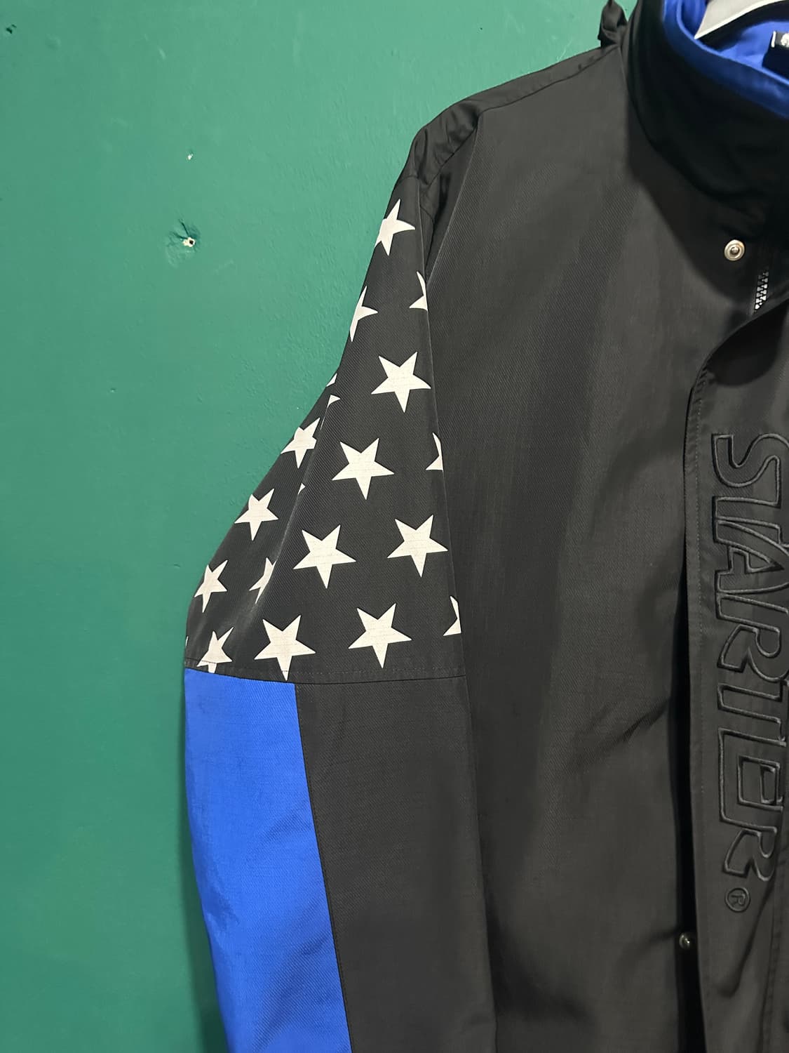 스타터 블랙 바람막이 성조기패턴 XL 상품이미지3