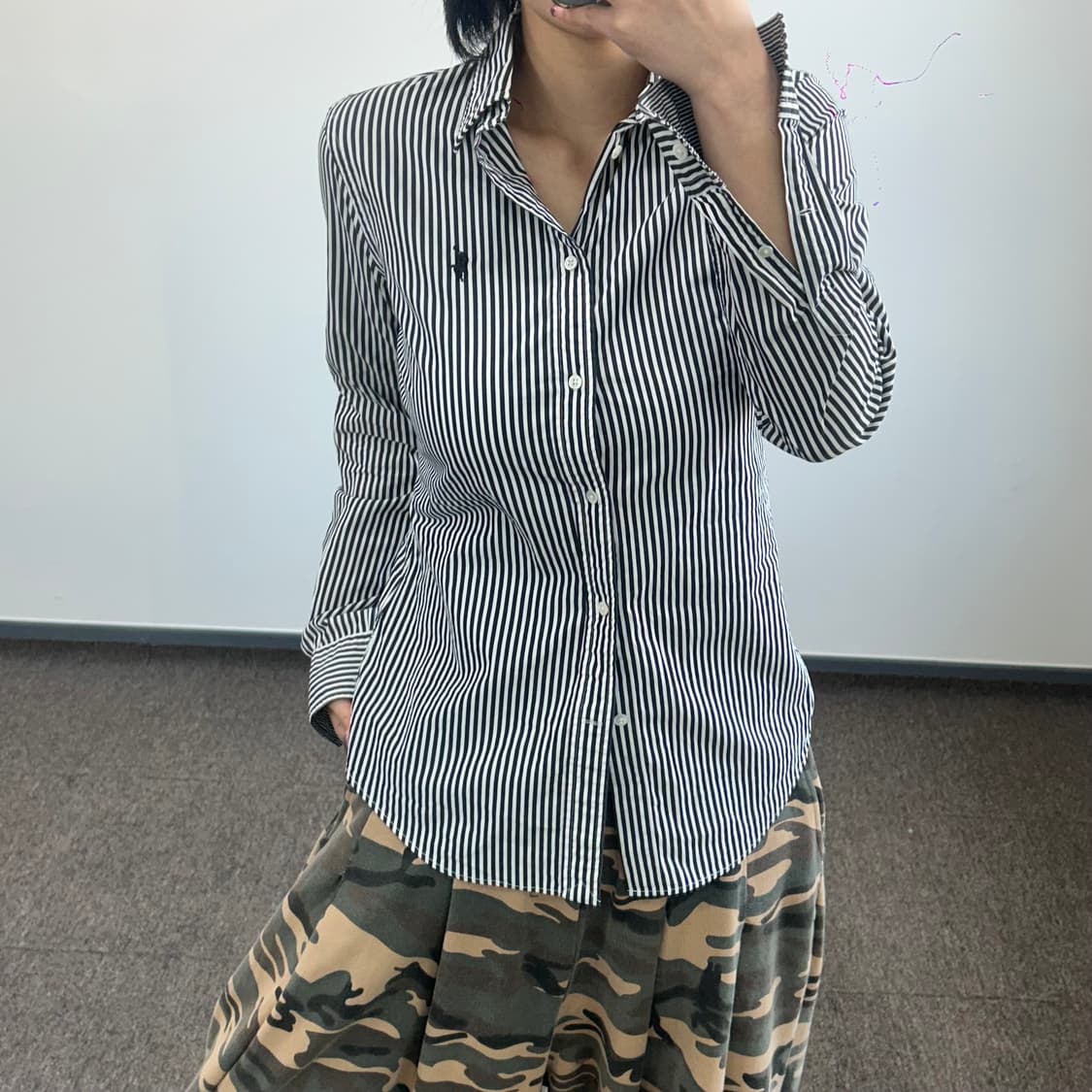 Polo 폴로 블랙포니 블랙 스트라이프 셔츠 상품이미지1