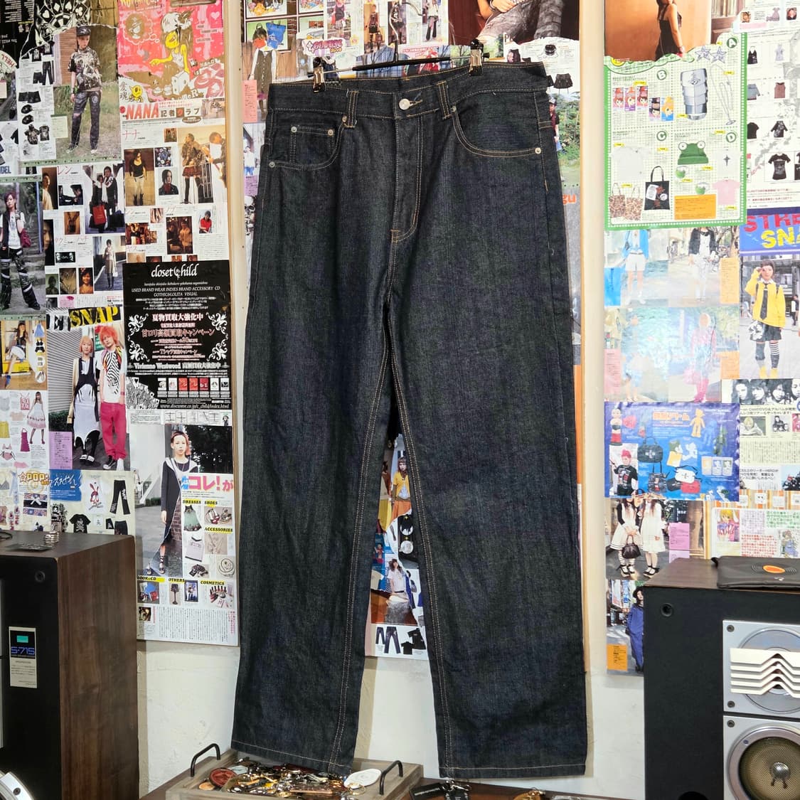 포켓 프린팅 롤업 생지 데님 팬츠 상품이미지6