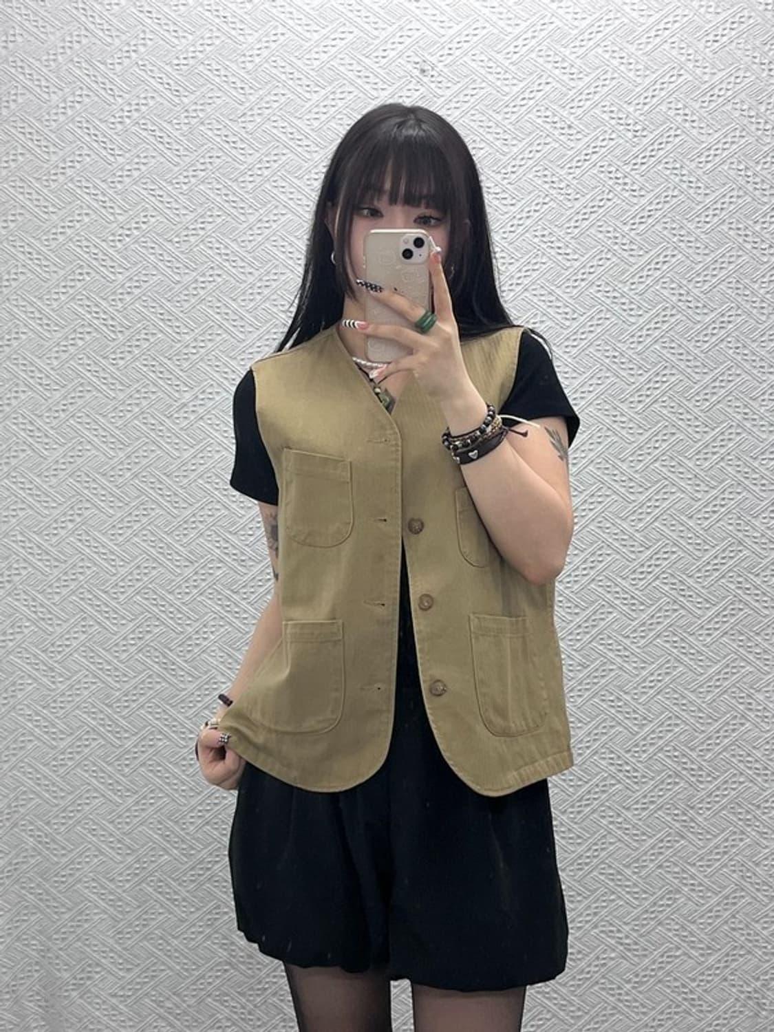 유니폼브릿지 아메카지 사파리 포켓 버튼 베스트 L C10555 상품이미지2