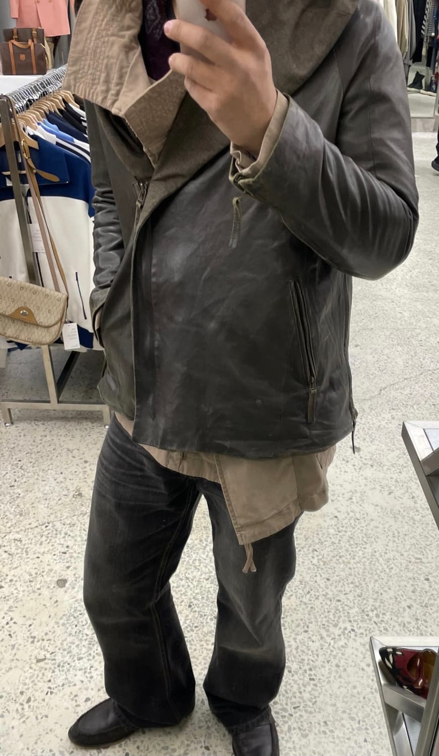 릭오웬스 레더 후드자켓 상품이미지2