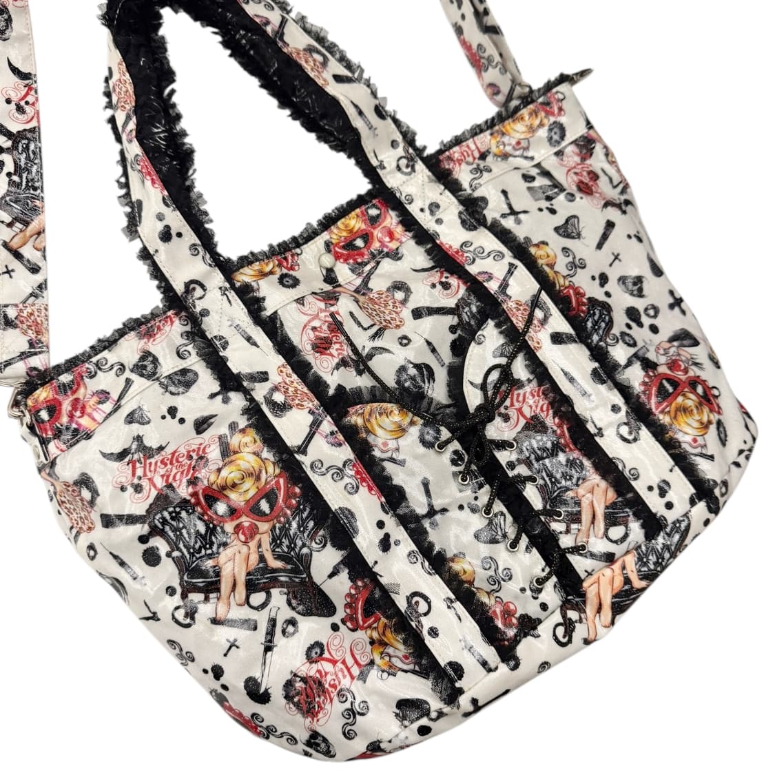 히스테릭글래머 2웨이 PVC 프릴 레이스 숄더백 아이보리 상품이미지4